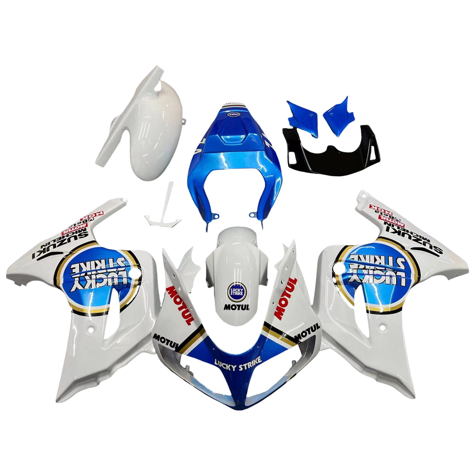 Amotopart Suzuki SV650 2003-2013 White Blue Fairing Kit