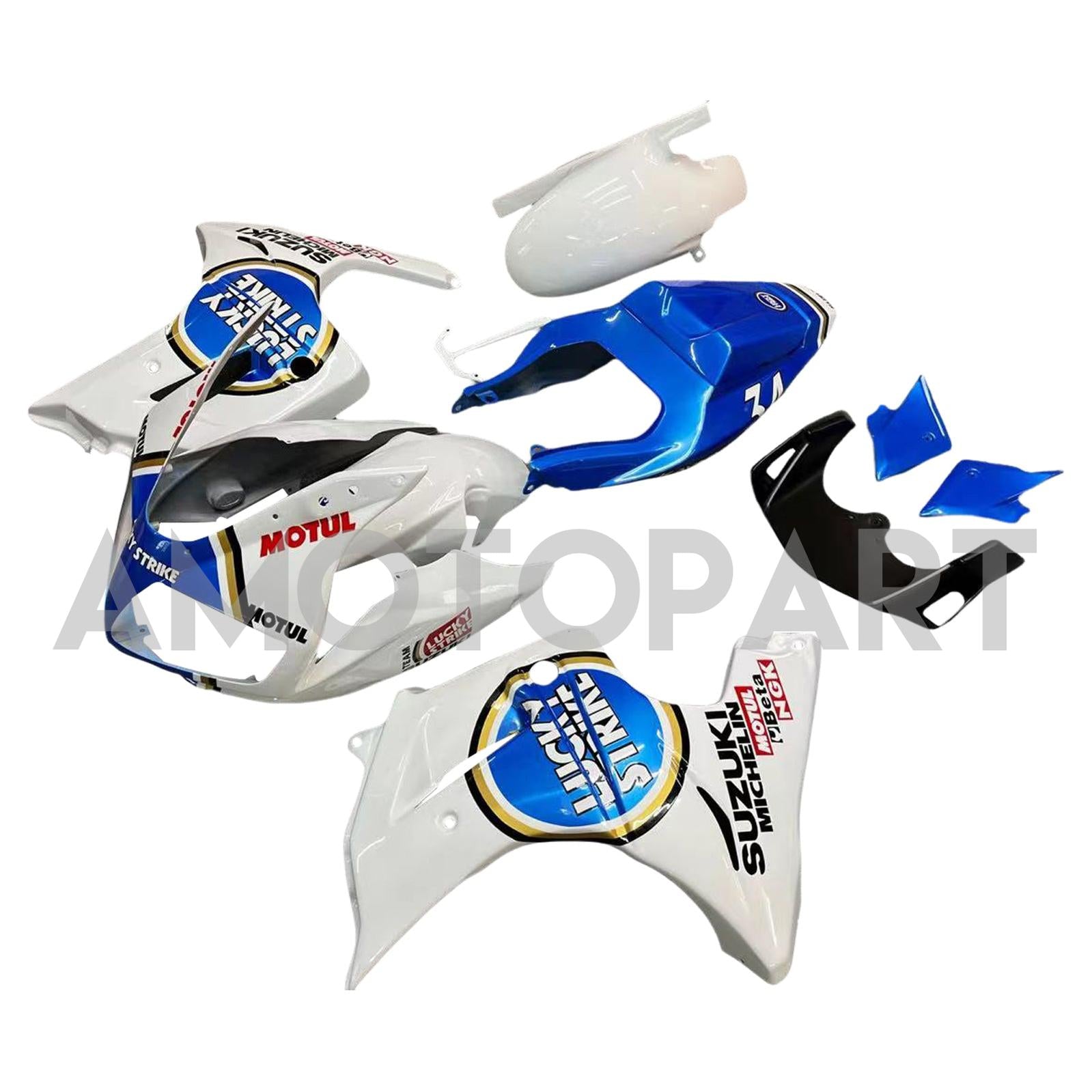 Amotopart スズキ SV650 2003-2013 ホワイト ブルー フェアリングキット