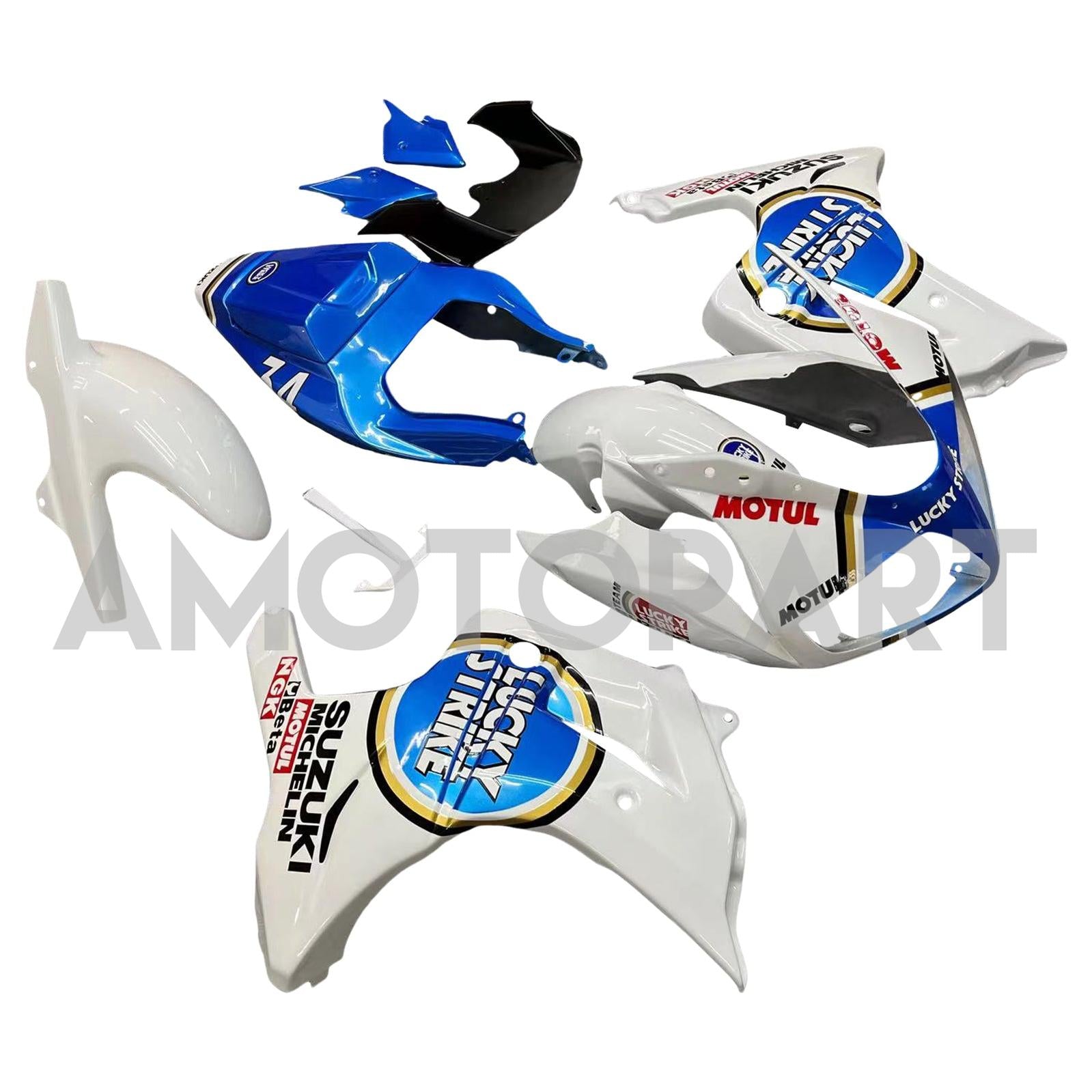 Amotopart スズキ SV650 2003-2013 ホワイト ブルー フェアリングキット