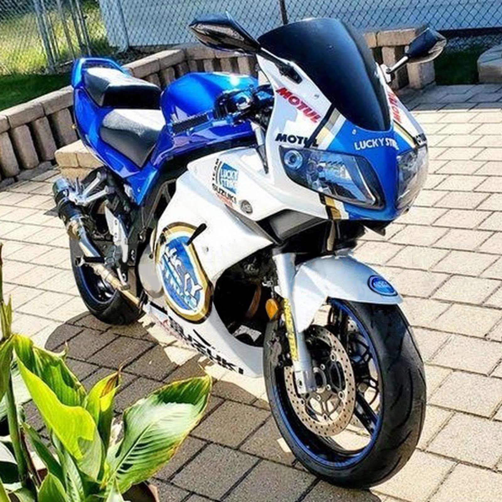 Amotopart Suzuki SV650 2003-2013 White Blue Fairing Kit