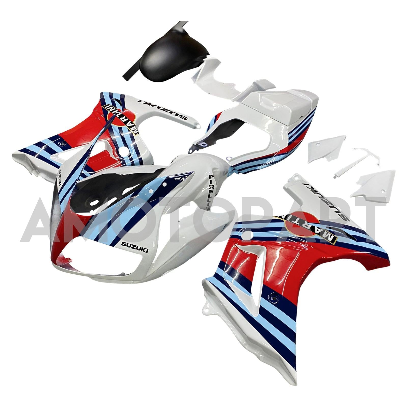 Amotopart スズキ SV650 2003-2013 ホワイト レッド フェアリングキット