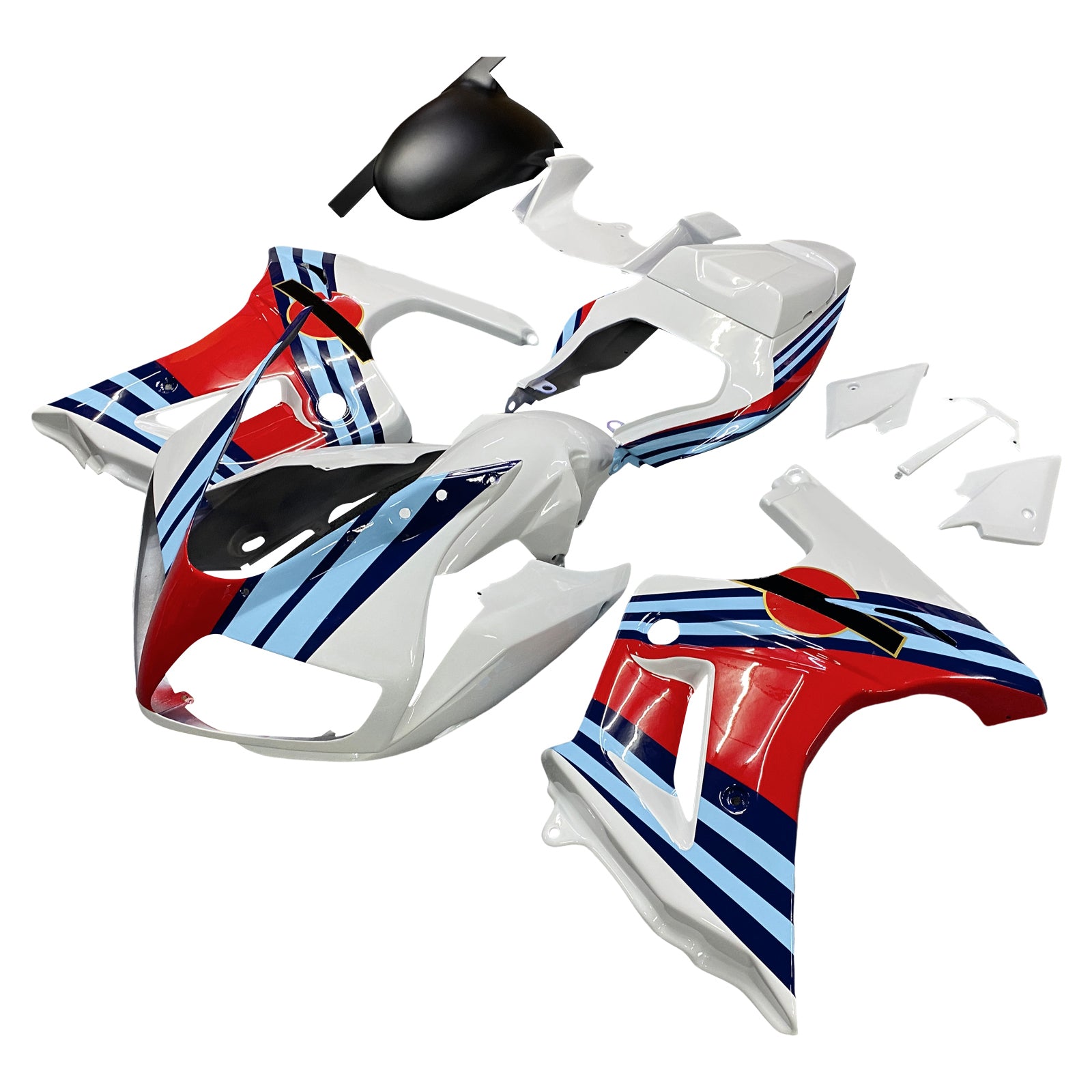 Amotopart Suzuki SV650 2003-2013 White Red Fairing Kit