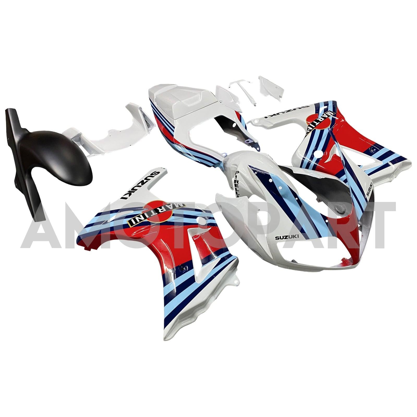 Amotopart スズキ SV650 2003-2013 ホワイト レッド フェアリングキット