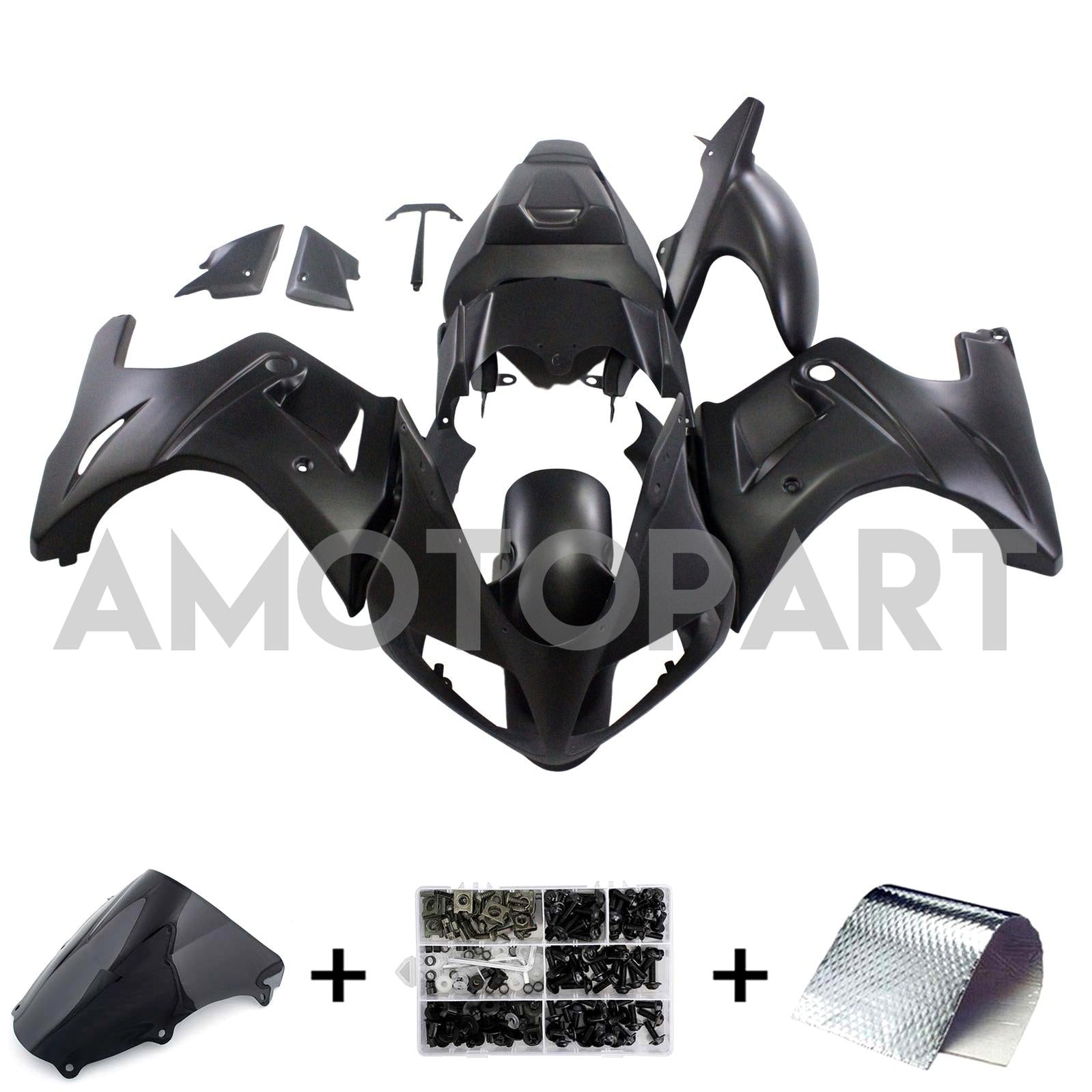 Amotopart Suzuki SV650 2003-2013 Matt Black Fairing Kit