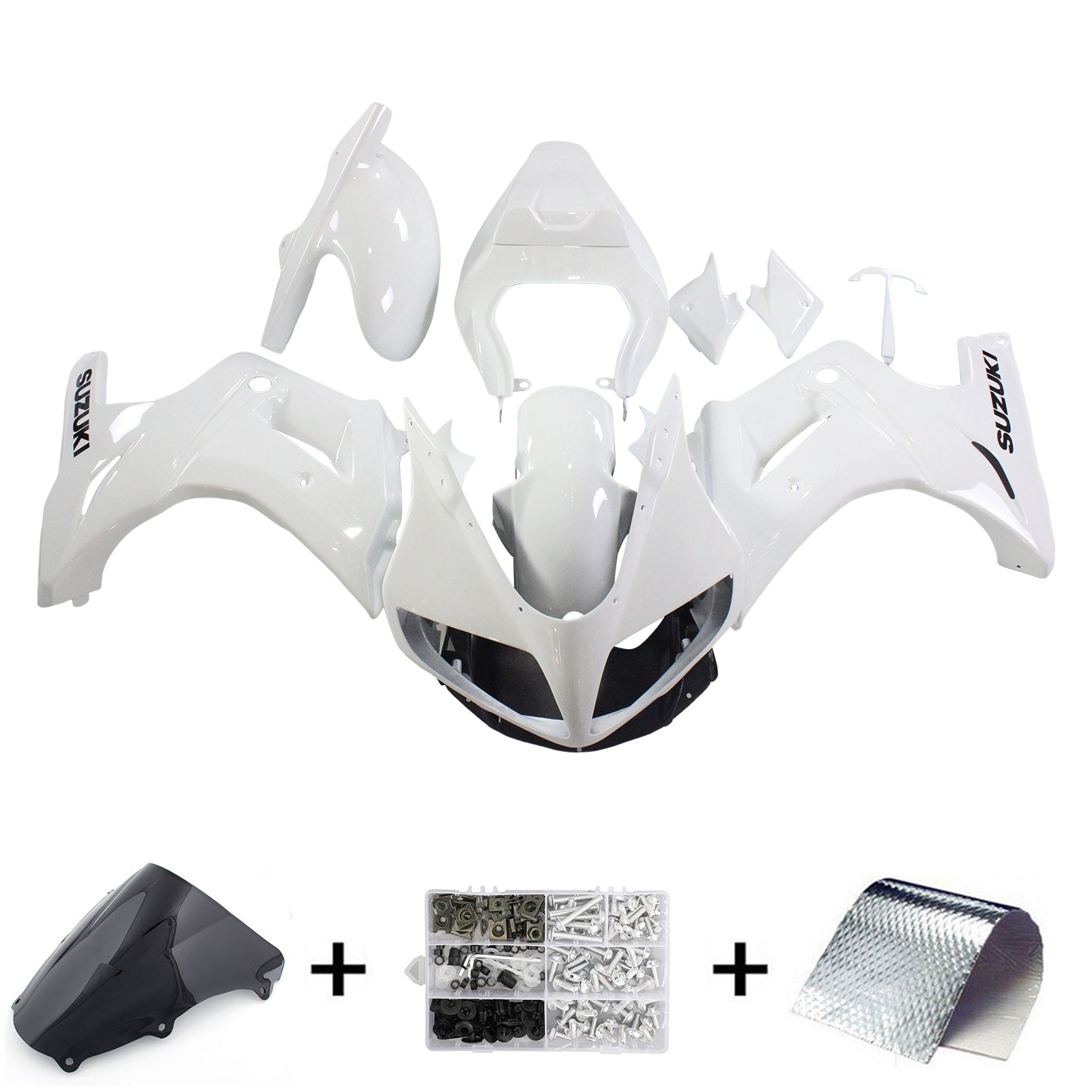 Kit de carénage blanc Amotopart Suzuki SV650 2003-2013