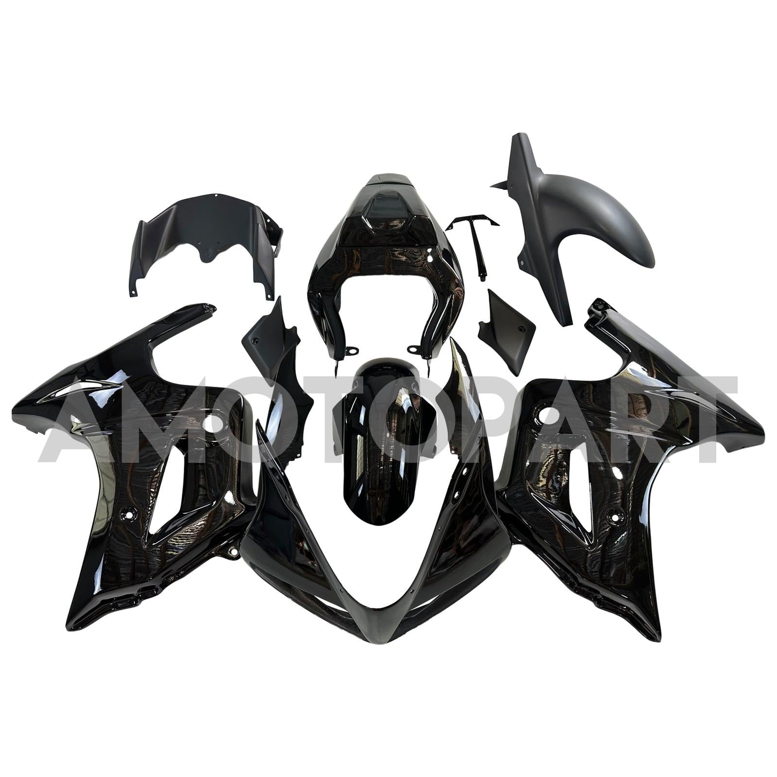Amotopart Suzuki SV650 2003-2013 All Glossy Black Fairing Kit