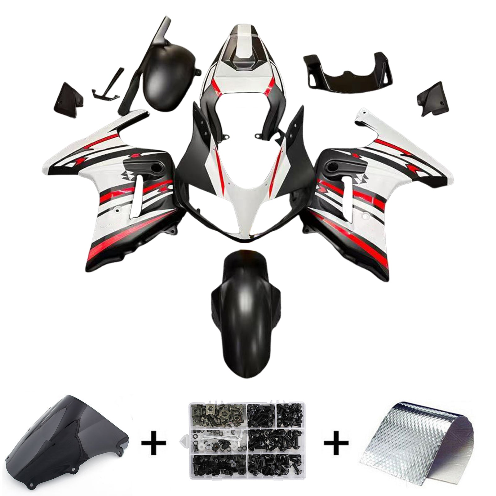 Amotopart スズキ SV650 2003-2013 ホワイト ブラック フェアリングキット