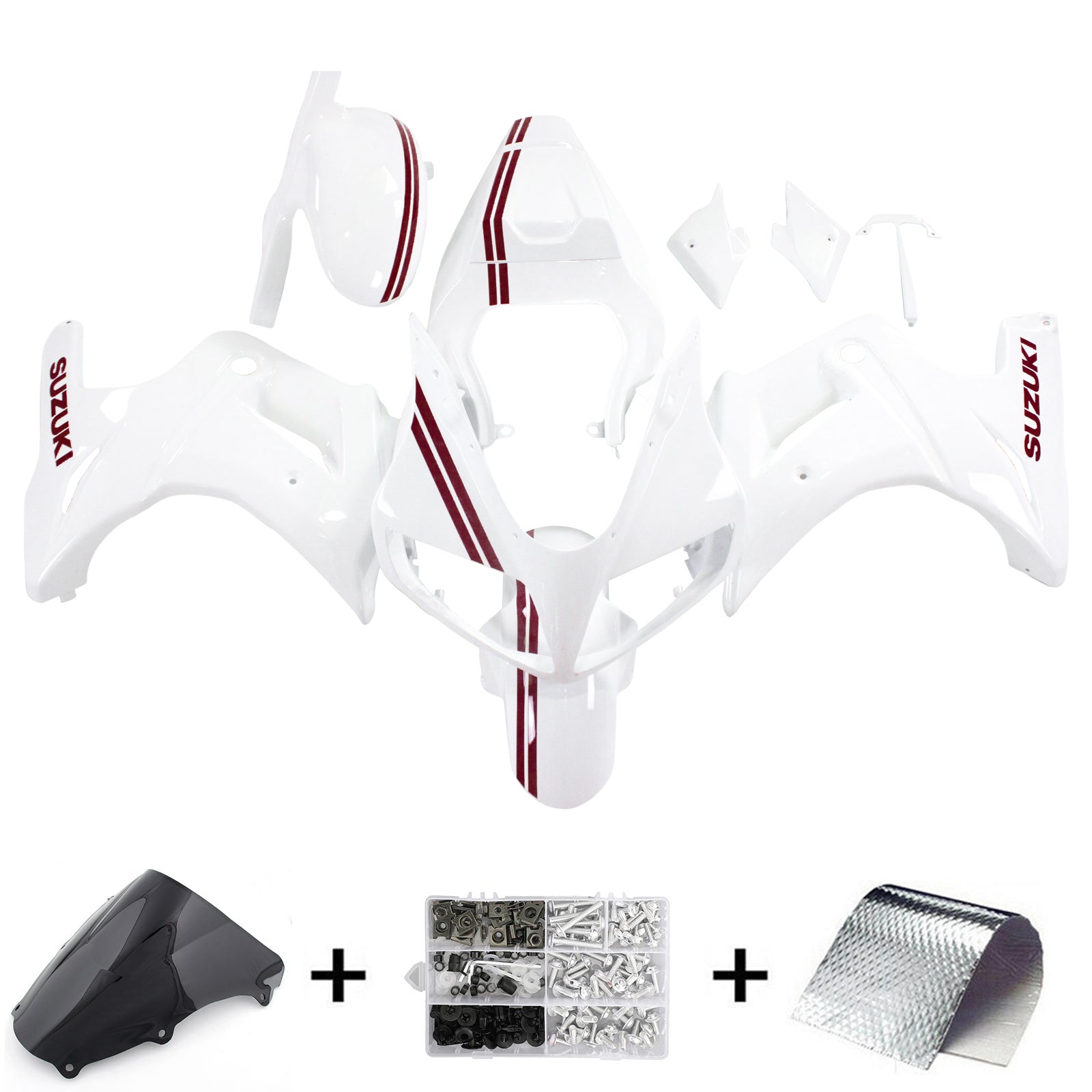 Amotopart Suzuki SV650 2003-2013 White Fairing Kit