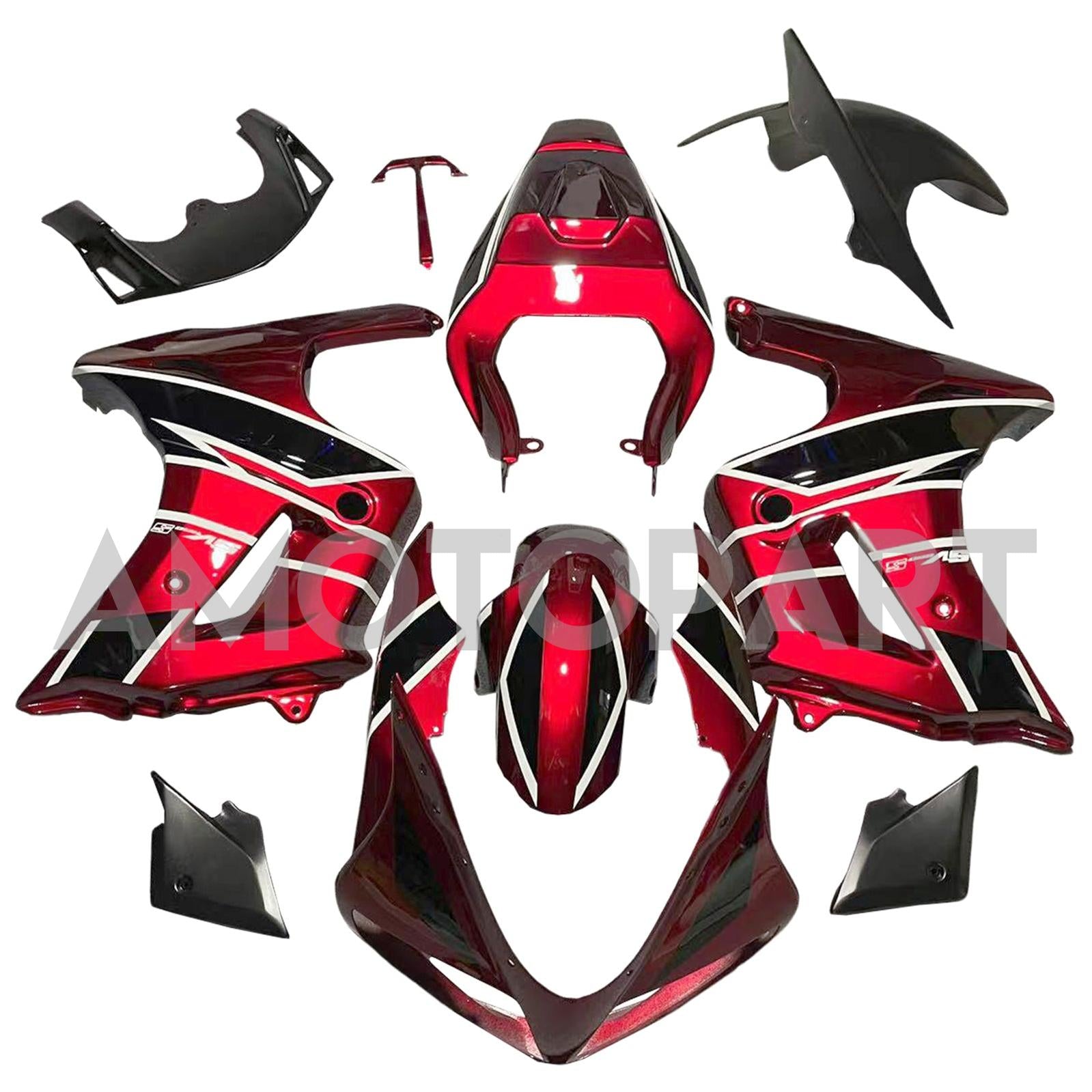 Amotopart 2003-2013 SV650 Suzuki Red & White Stripe Fairing Kit