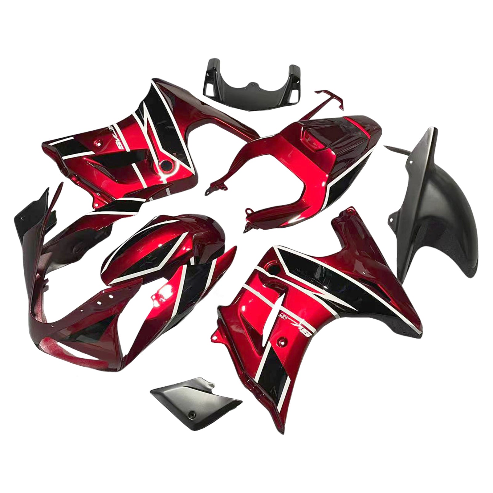 Amotopart 2003-2013 SV650 Suzuki Red&White Stripe Fairing Kit