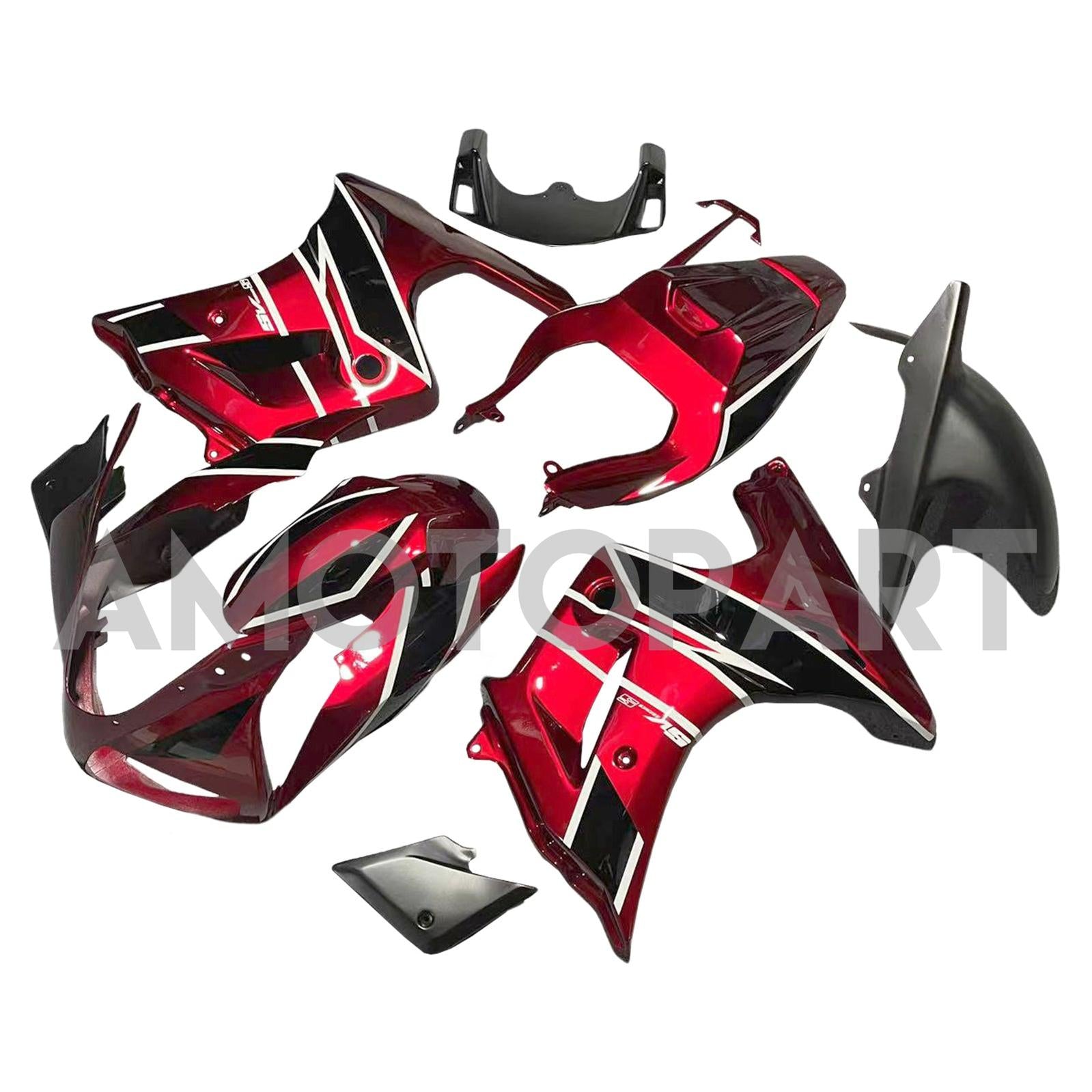 Amotopart 2003-2013 SV650 Suzuki Red & White Stripe Fairing Kit
