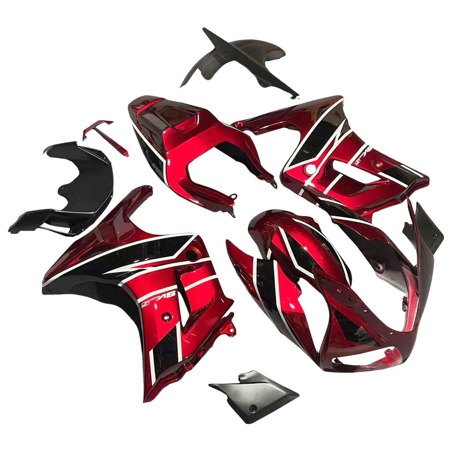 Amotopart 2003-2013 SV650 Suzuki Red&White Stripe Fairing Kit