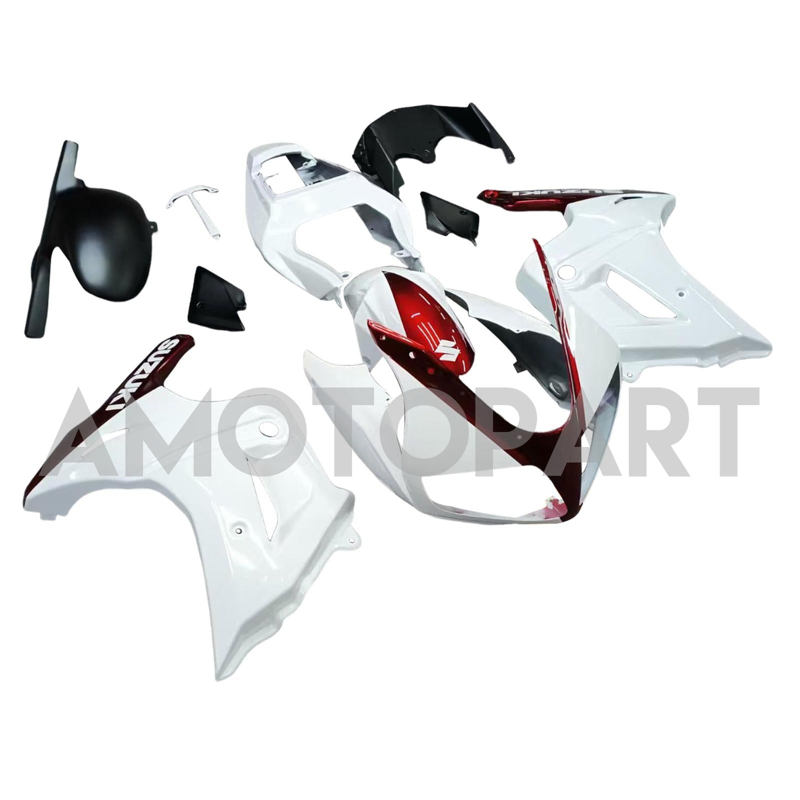 Amotopart 2003-2013 SV650 Suzuki Gloss White&Dark Red Fairing Kit