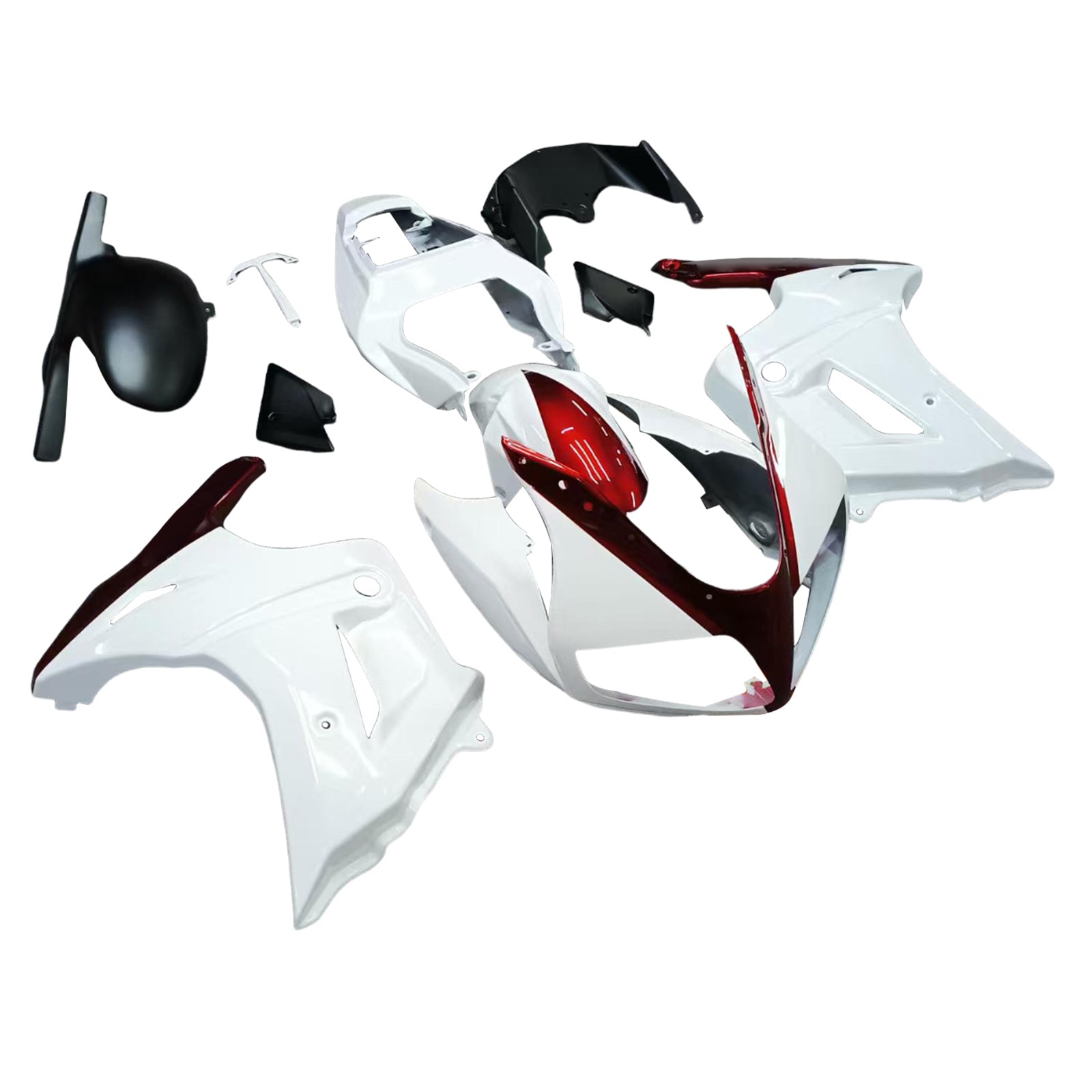 Amotopart 2003-2013 SV650 Suzuki Kit carena bianco lucido e rosso scuro