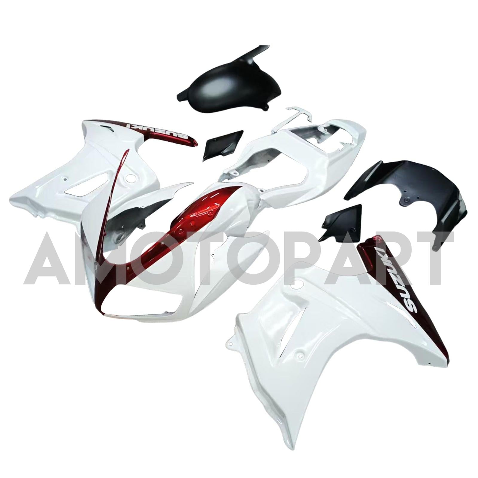 Amotopart 2003-2013 SV650 Suzuki Gloss White&Dark Red Fairing Kit