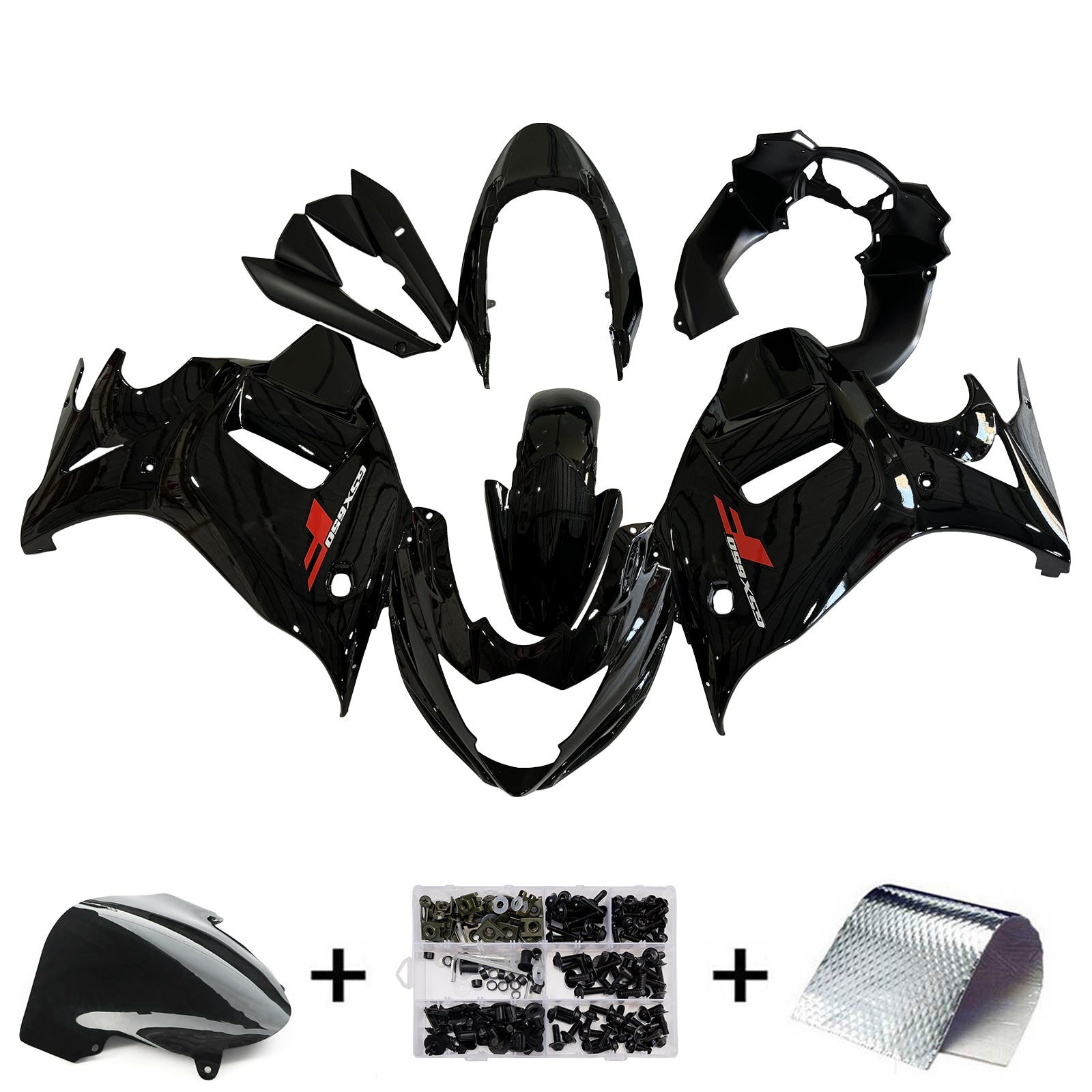 Amotopart Suzuki Katana GSX650F 2008–2013 schwarzes Verkleidungsset