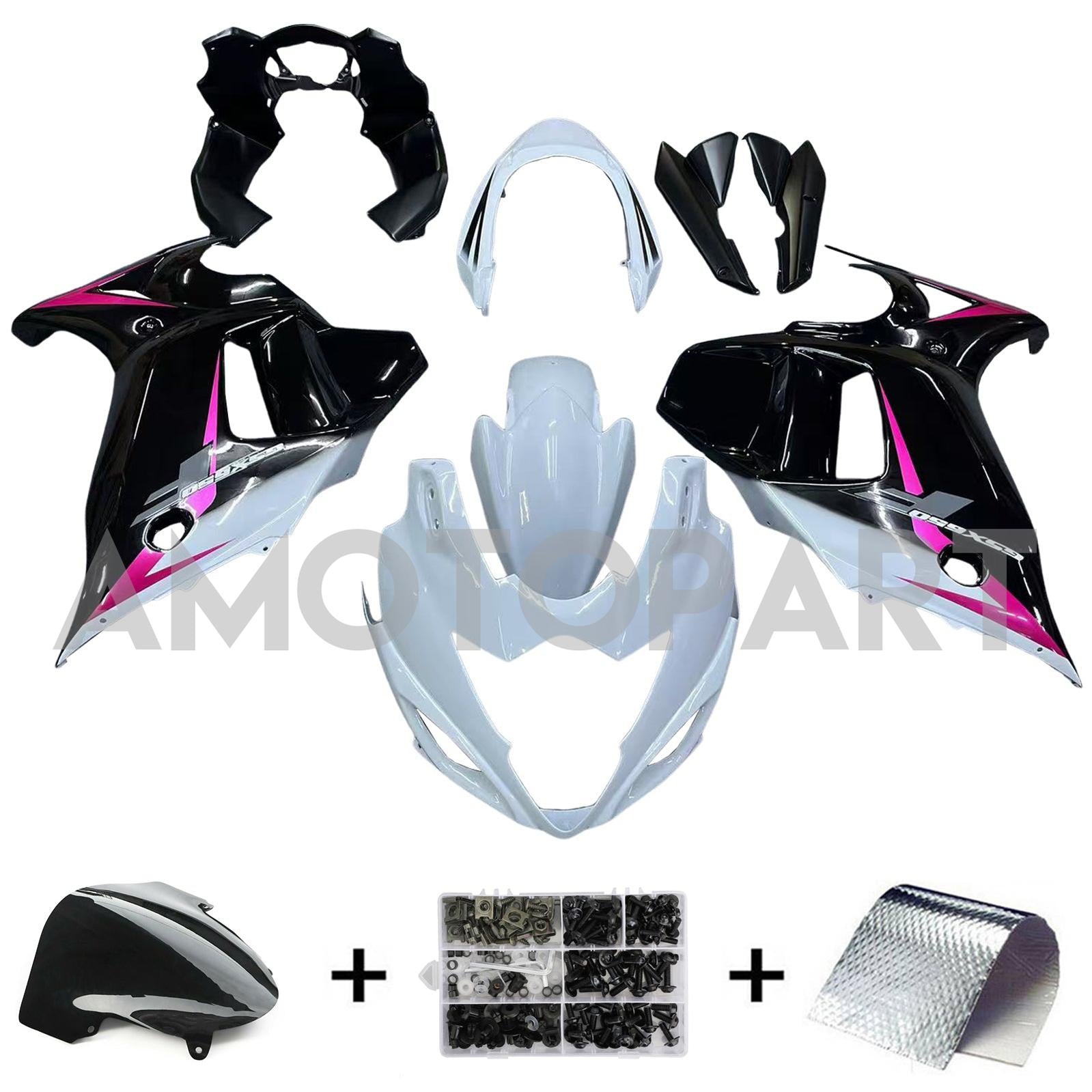 Amotopart 2008-2013 GSX650F Katana Suzuki Black&Pink Fairing Kit