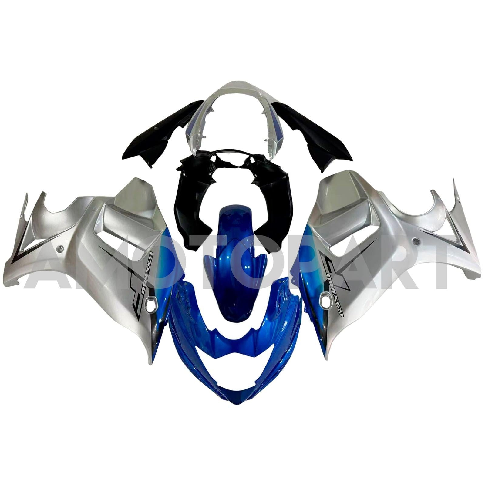 Amotopart 2008-2013 GSX650F Katana Suzuki Silver&Blue Fairing Kit