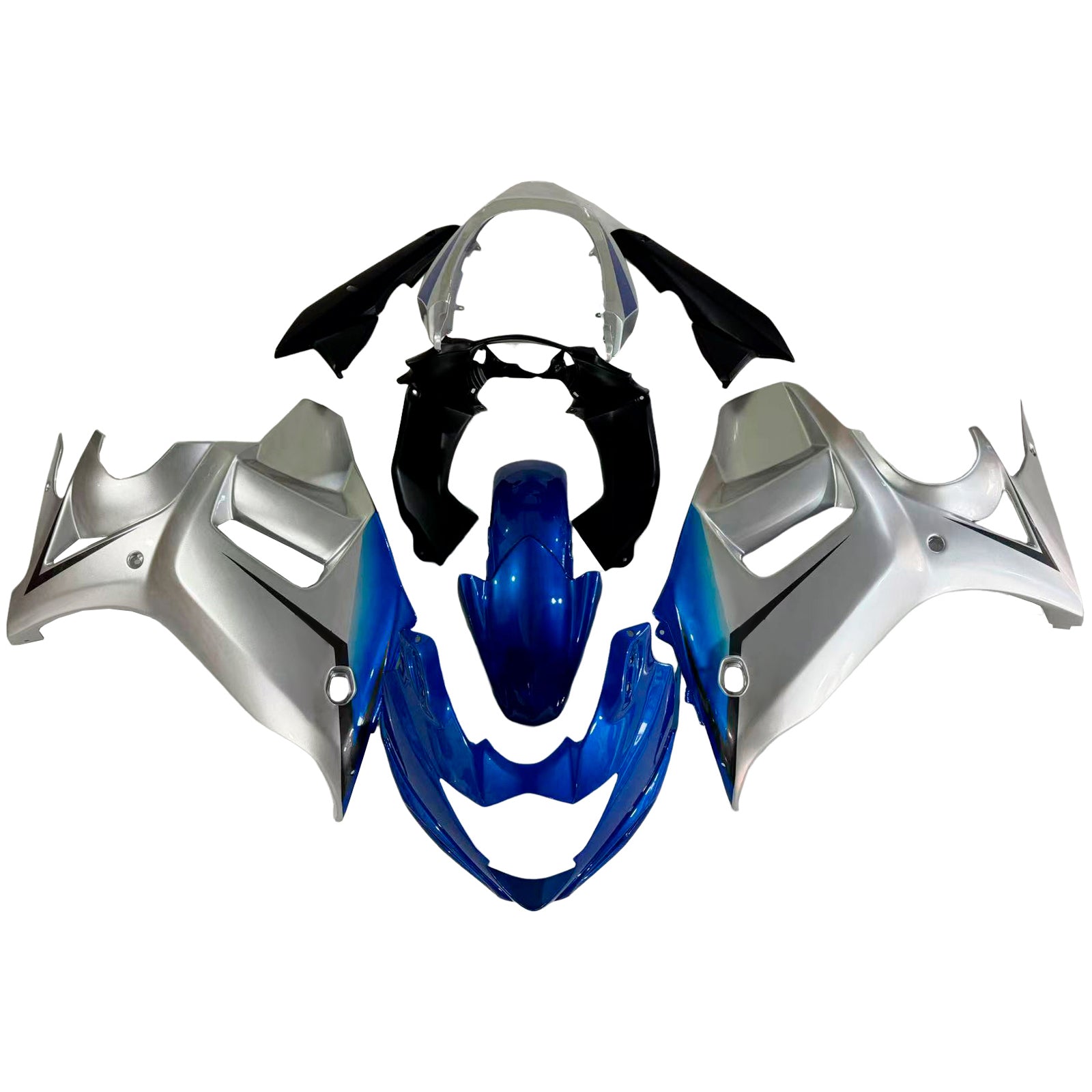 Amotopart 2008-2013 GSX650F Katana Suzuki Silver&Blue Fairing Kit