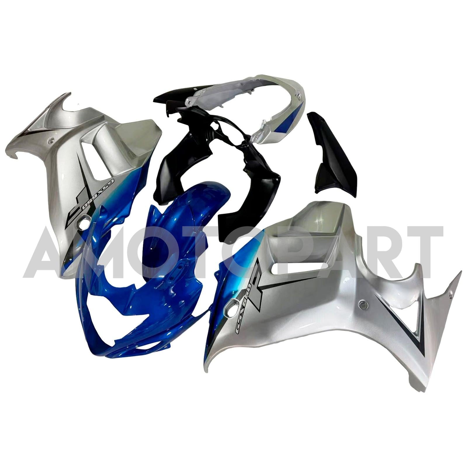 Amotopart 2008-2013 GSX650F Katana Suzuki Silver&Blue Fairing Kit