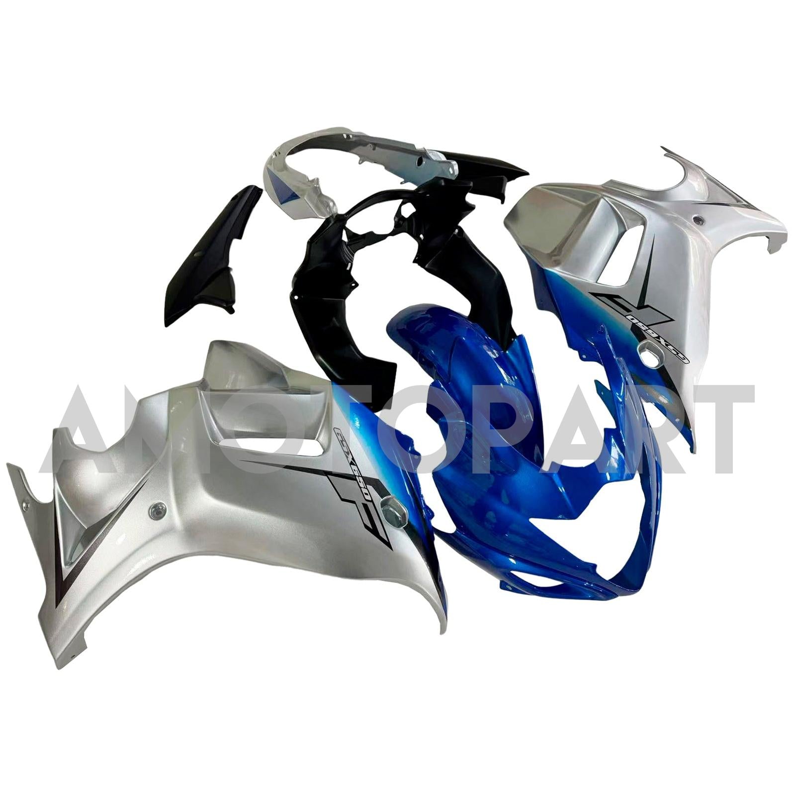 Amotopart 2008-2013 GSX650F Katana Suzuki Silver&Blue Fairing Kit