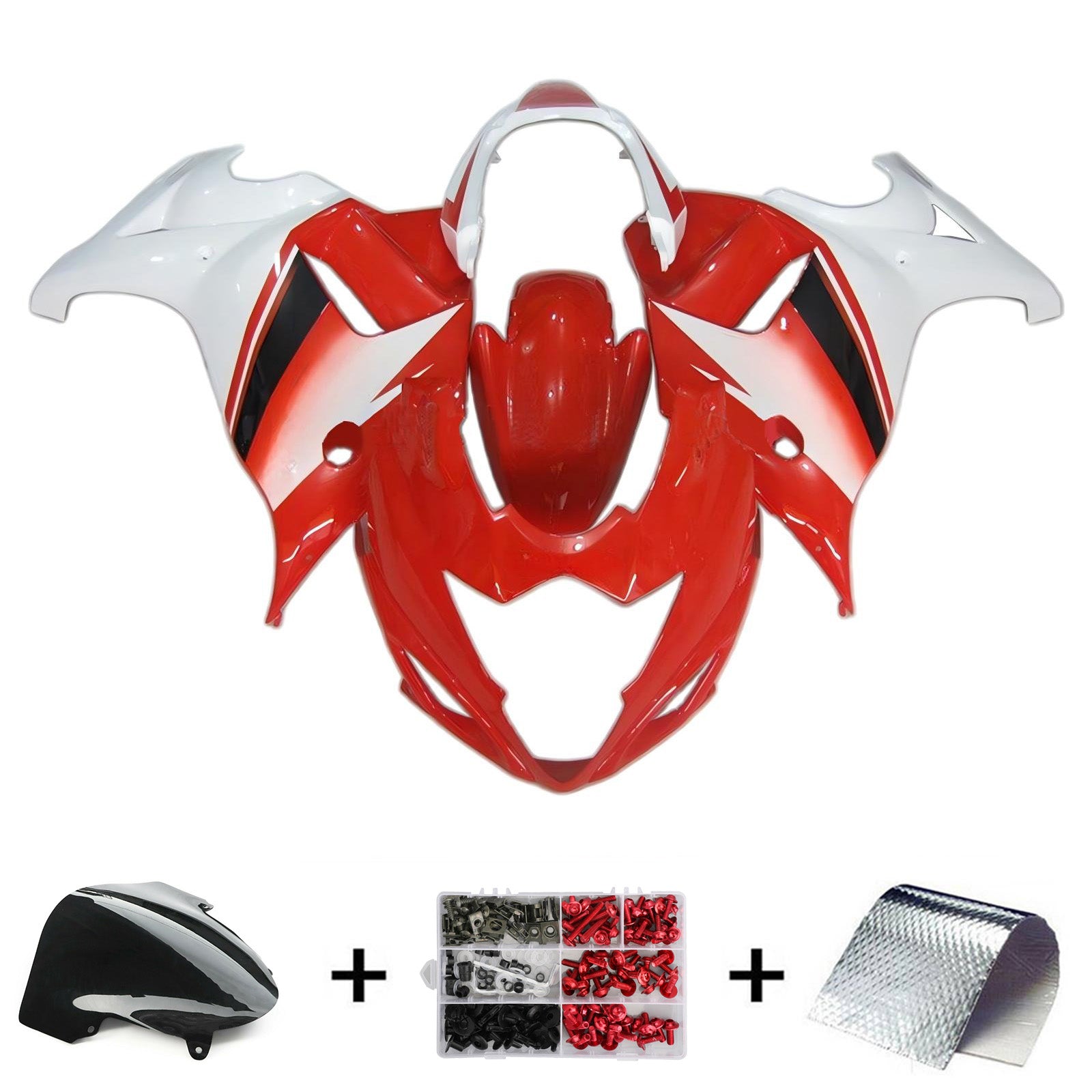 Amotopart 2008-2013 GSX650F Katana Suzuki Kit carena bianco e rosso