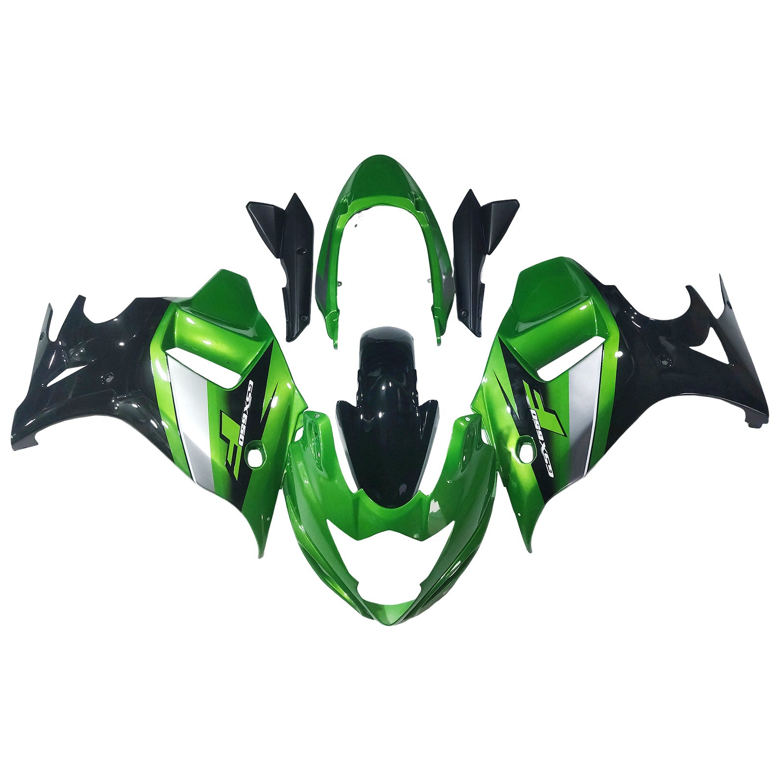 Amotopart 2008-2013 GSX650F Katana Suzuki Grün&Schwarzes Verkleidungsset