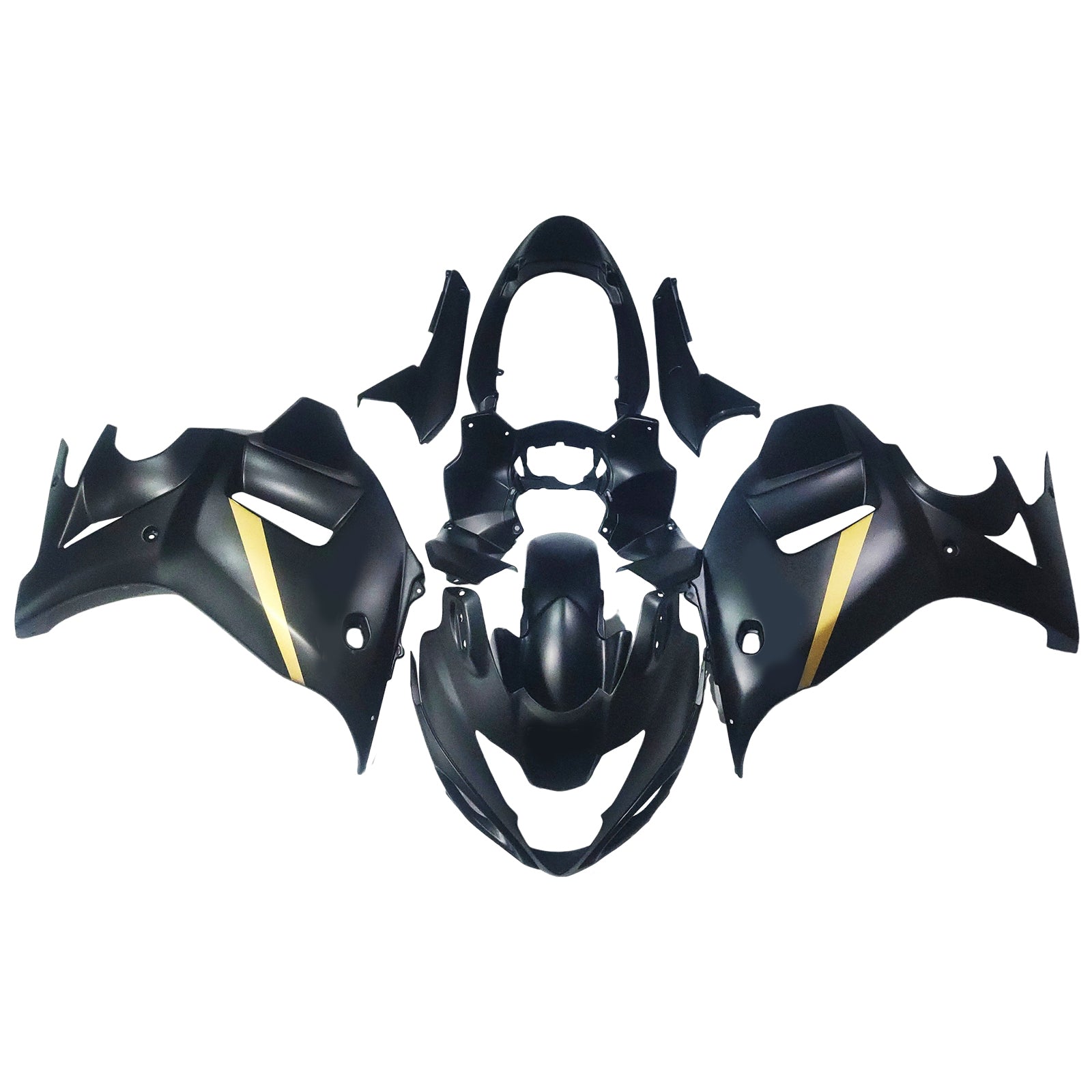 Amotopart 2008-2013 GSX650F Katana スズキ マットブラック&ゴールド フェアリングキット