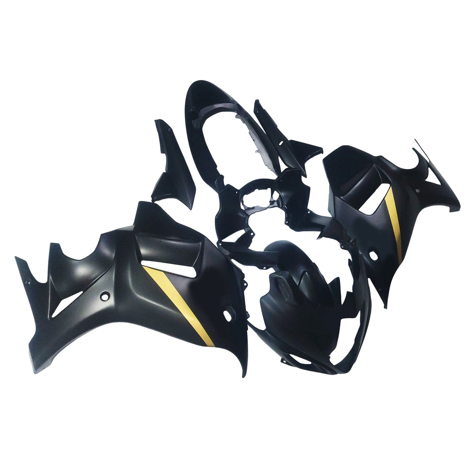 Amotopart 2008-2013 GSX650F Katana スズキ マットブラック&ゴールド フェアリングキット