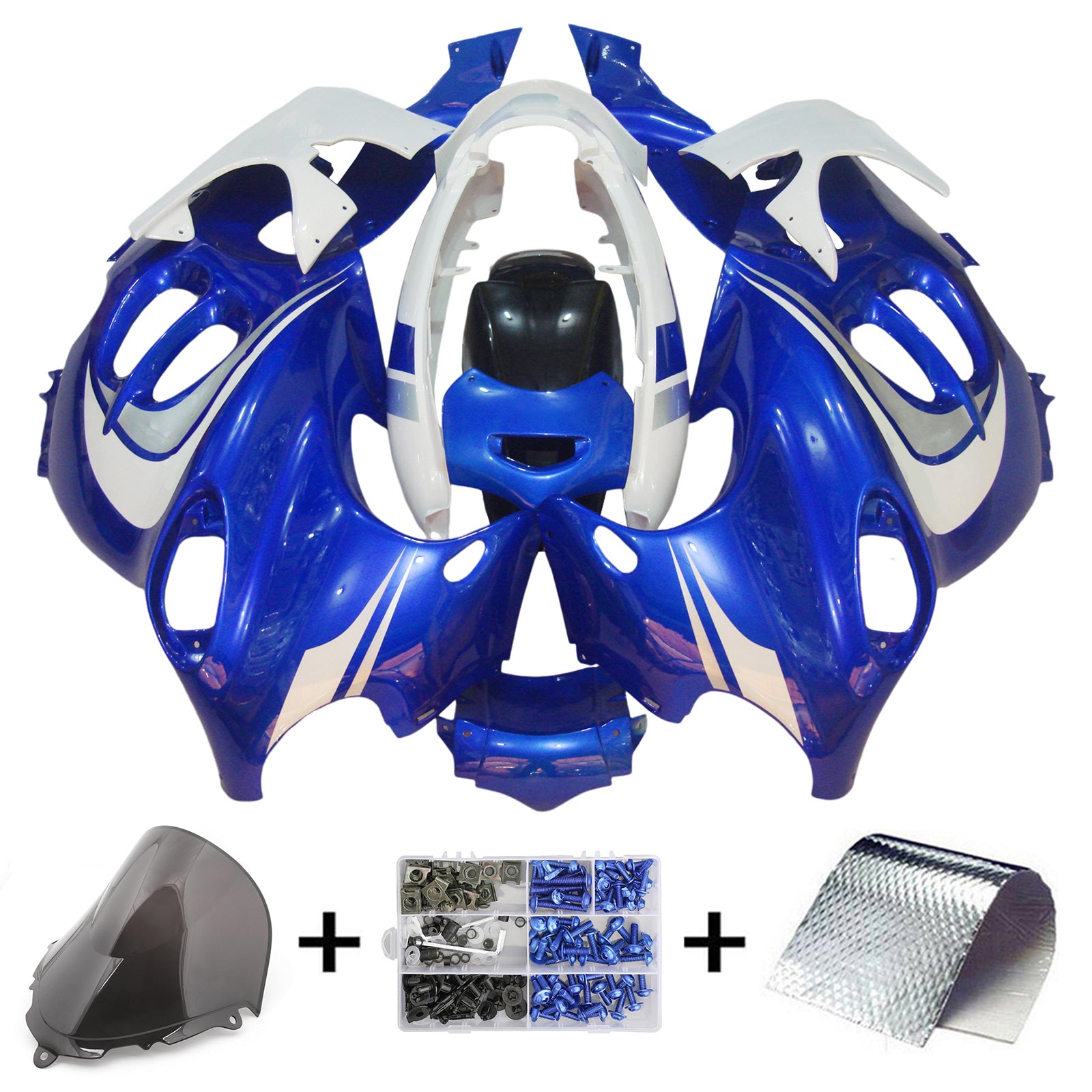 Amotopart Suzuki 2003-2006 Katana GSXF600/750 Blue White Fairing Kit