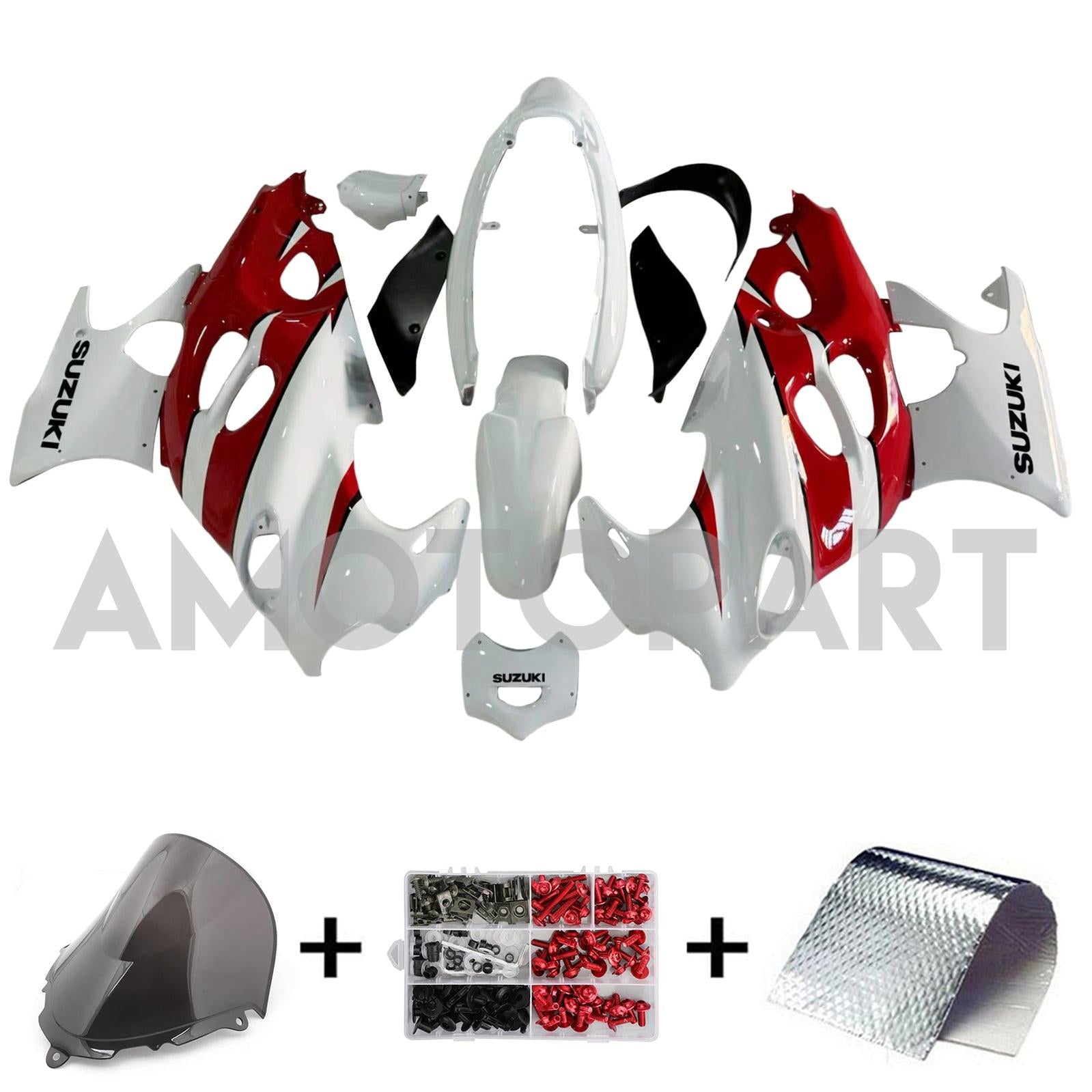 Amotopart Suzuki 2003-2006 Katana GSXF600/750 White Red Fairing Kit