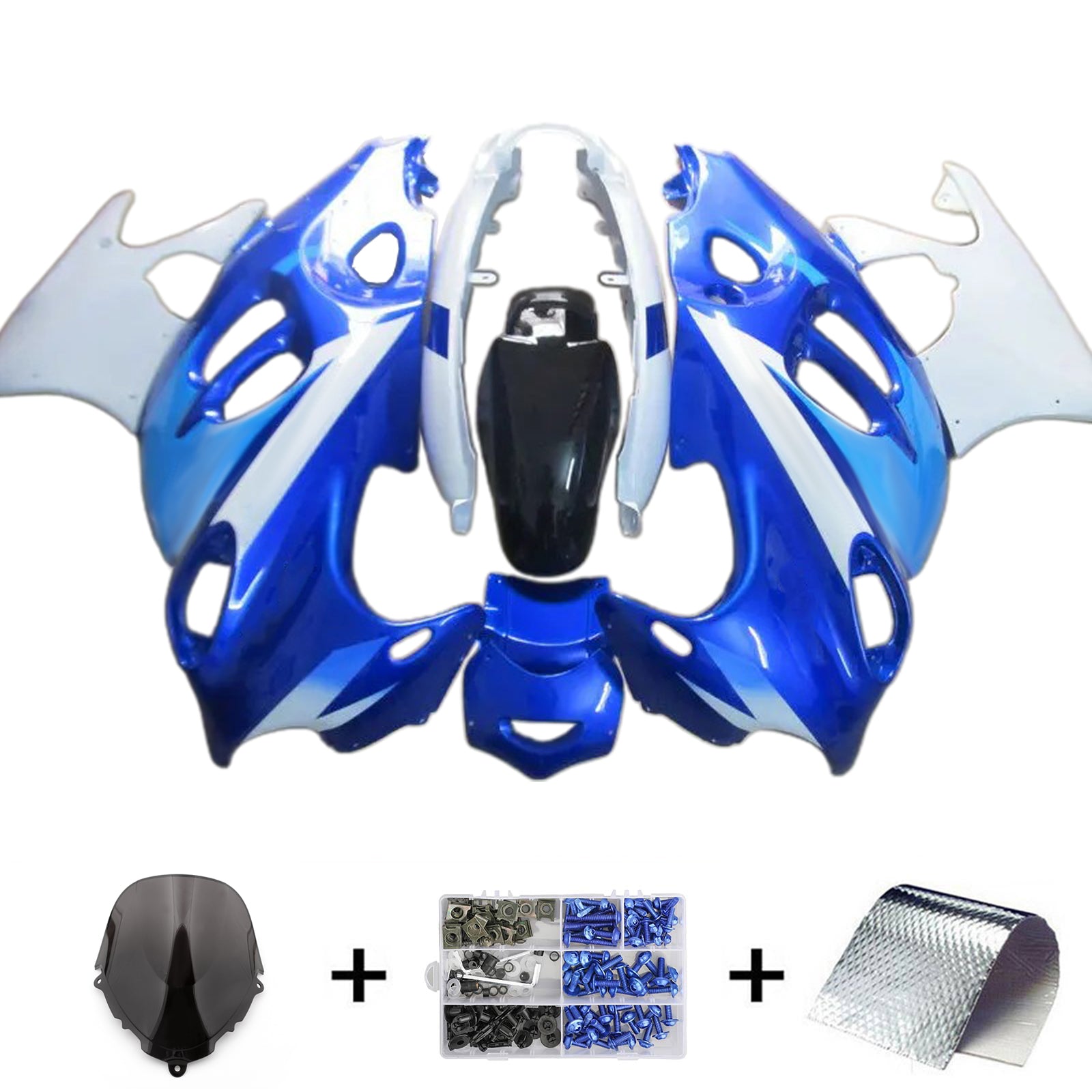 Amotopart 2003-2006 Suzuki Katana GSX600F GSX750F Blue&White Fairing Kit