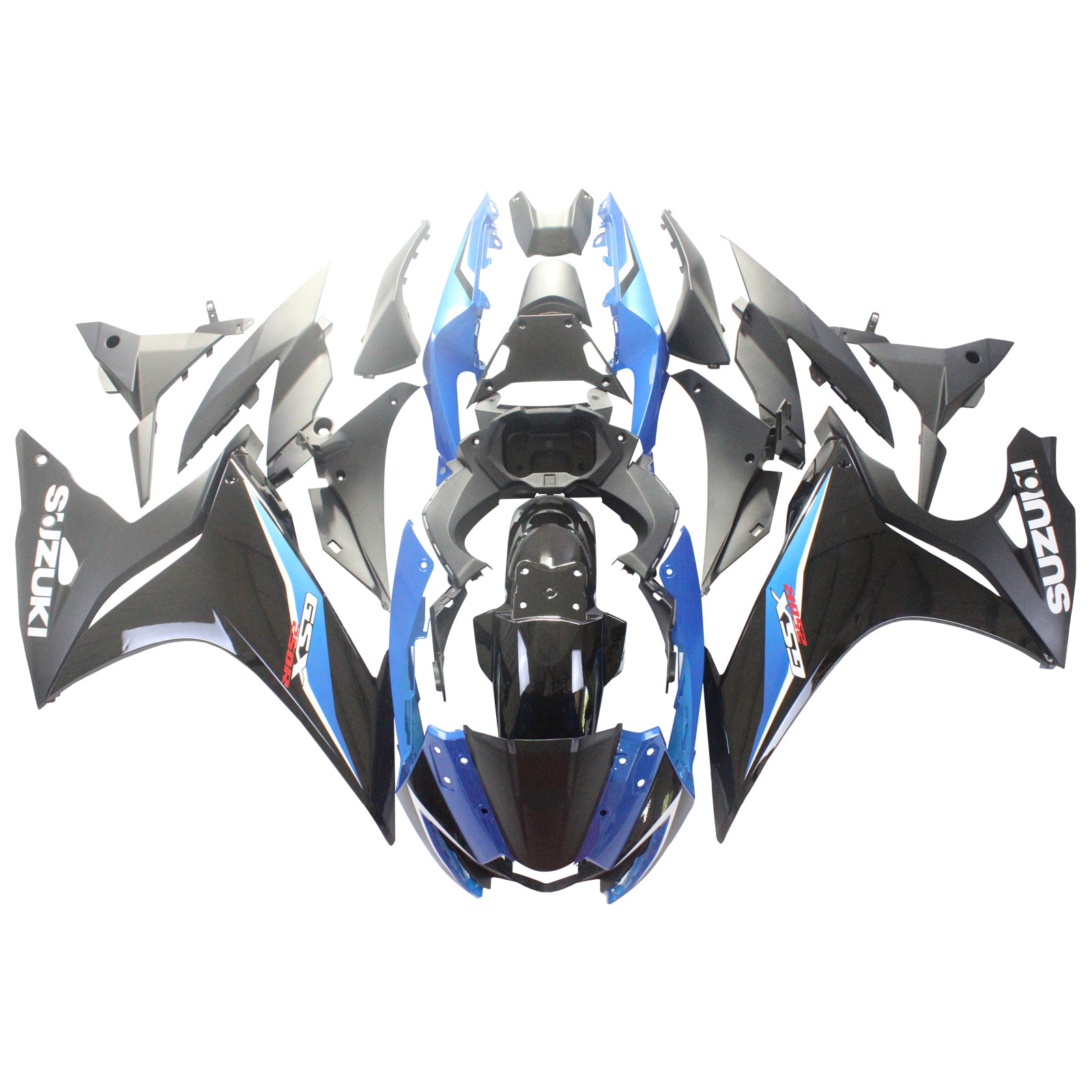 Amotopart 2017-2020 Suzuki GSX250R Fairing Blue&White Kit