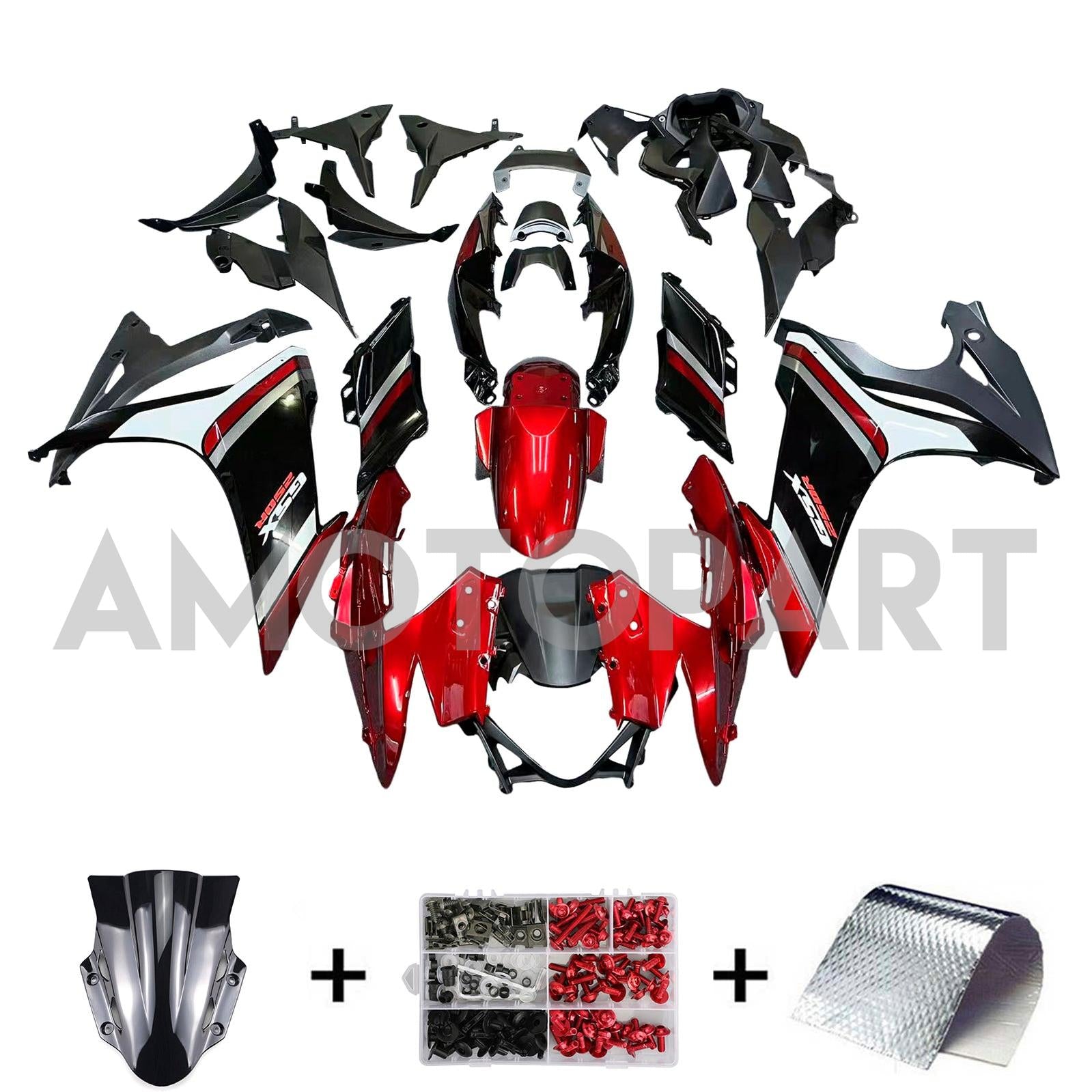 Amotopart 2017-2020 GSX250R Suzuki Red&Black Fairing Kit