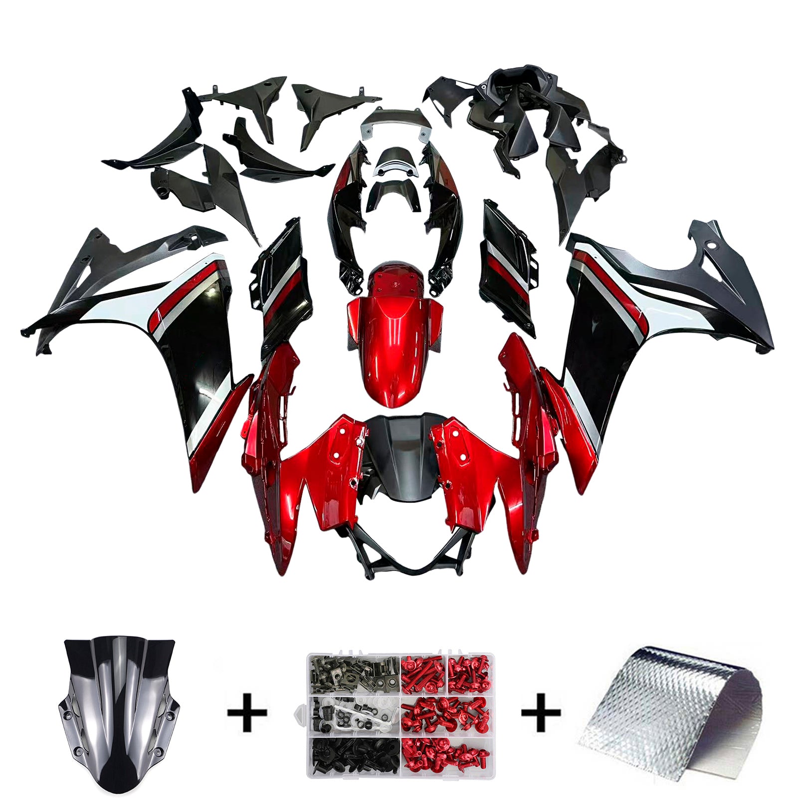 Amotopart 2017-2020 GSX250R Suzuki Red&Black Fairing Kit