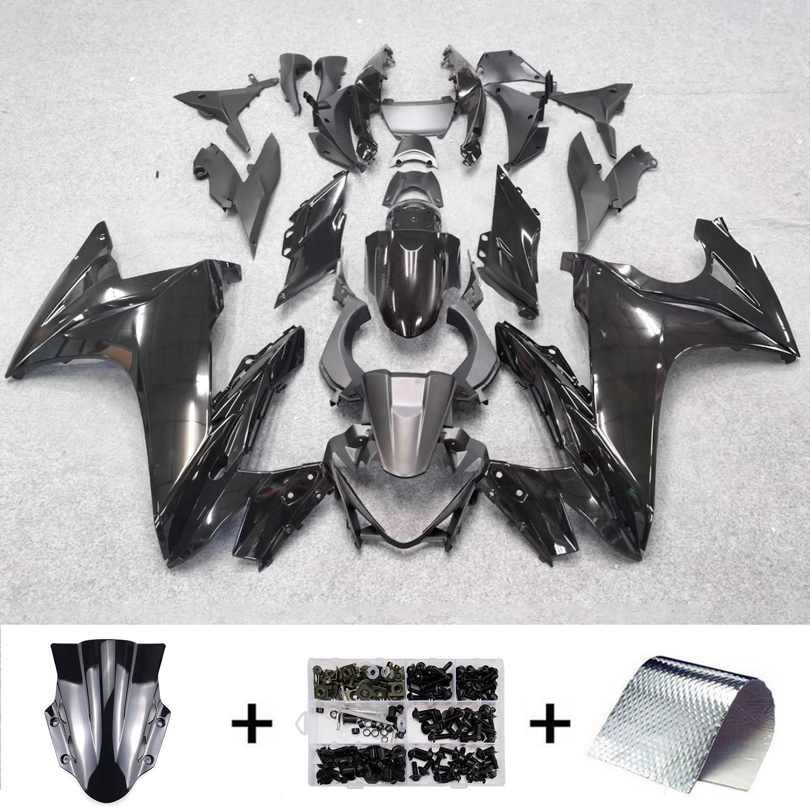 Amotopart 2017-2020 Suzuki GSX250R Black White Fairing Kit