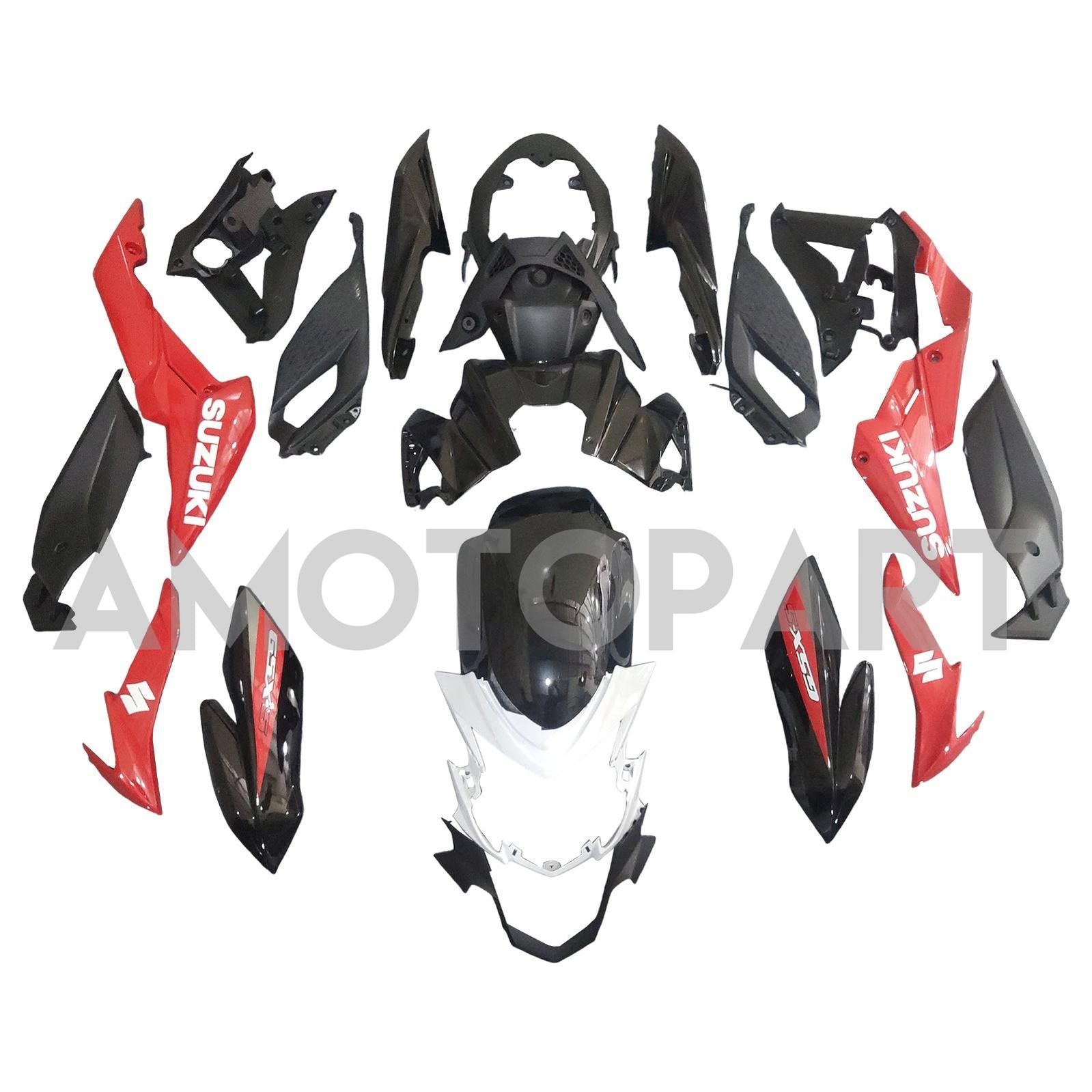 Amotopart 2017-2022 Suzuki GSX-S 750 Fairing Red&White Kit