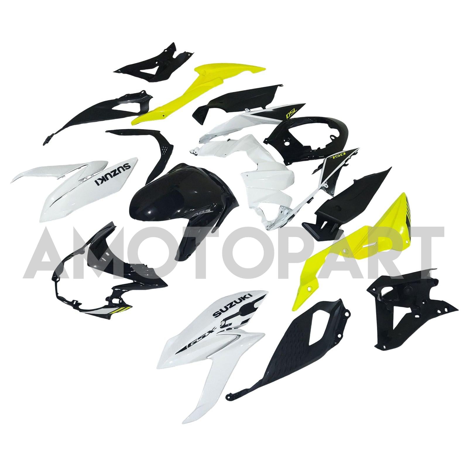 Amotopart 2017-2022 Suzuki GSX-S 750 Fairing White & Yellow Kit