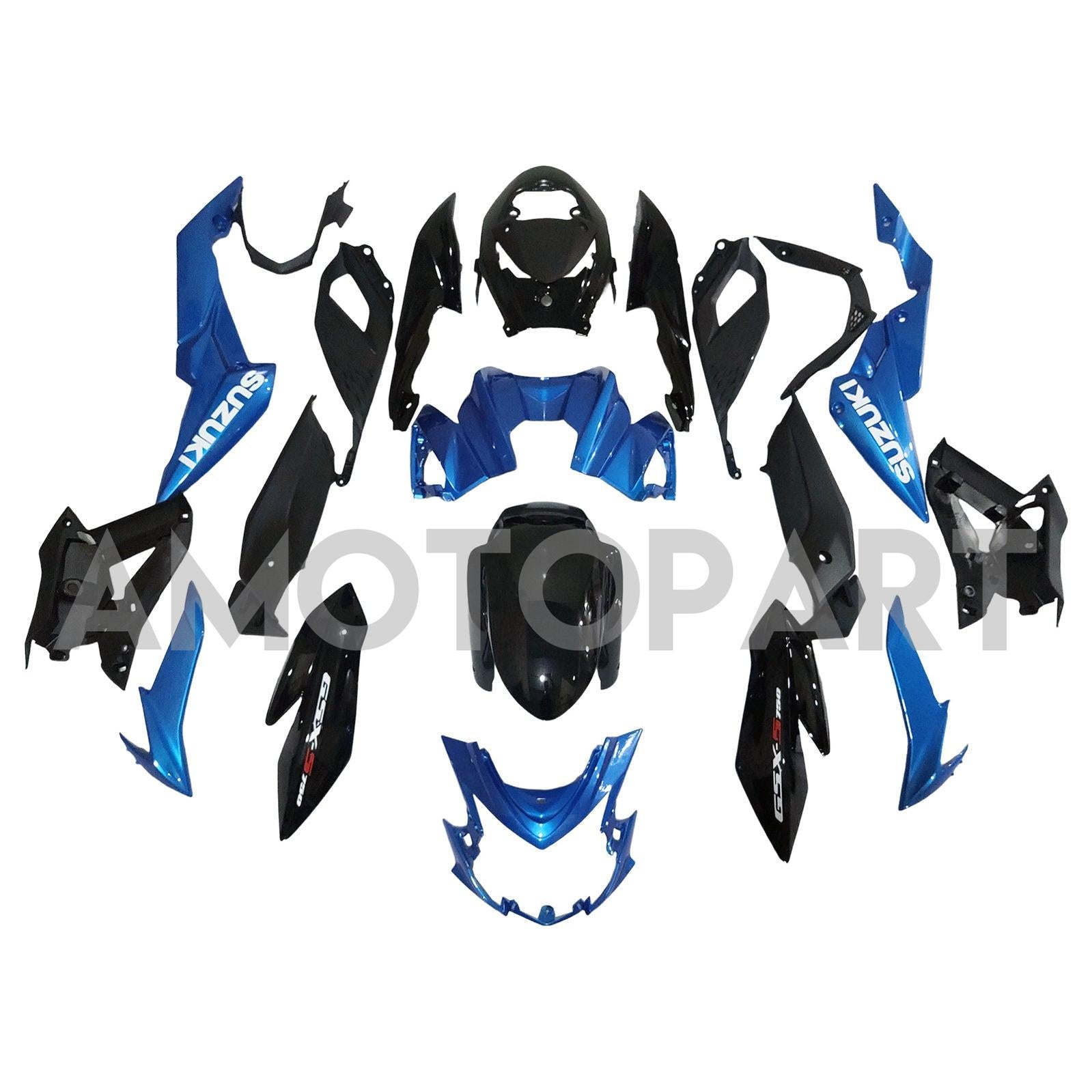 Amotopart 2017-2022 Suzuki GSX-S 750 Fairing Blue Style3 Kit