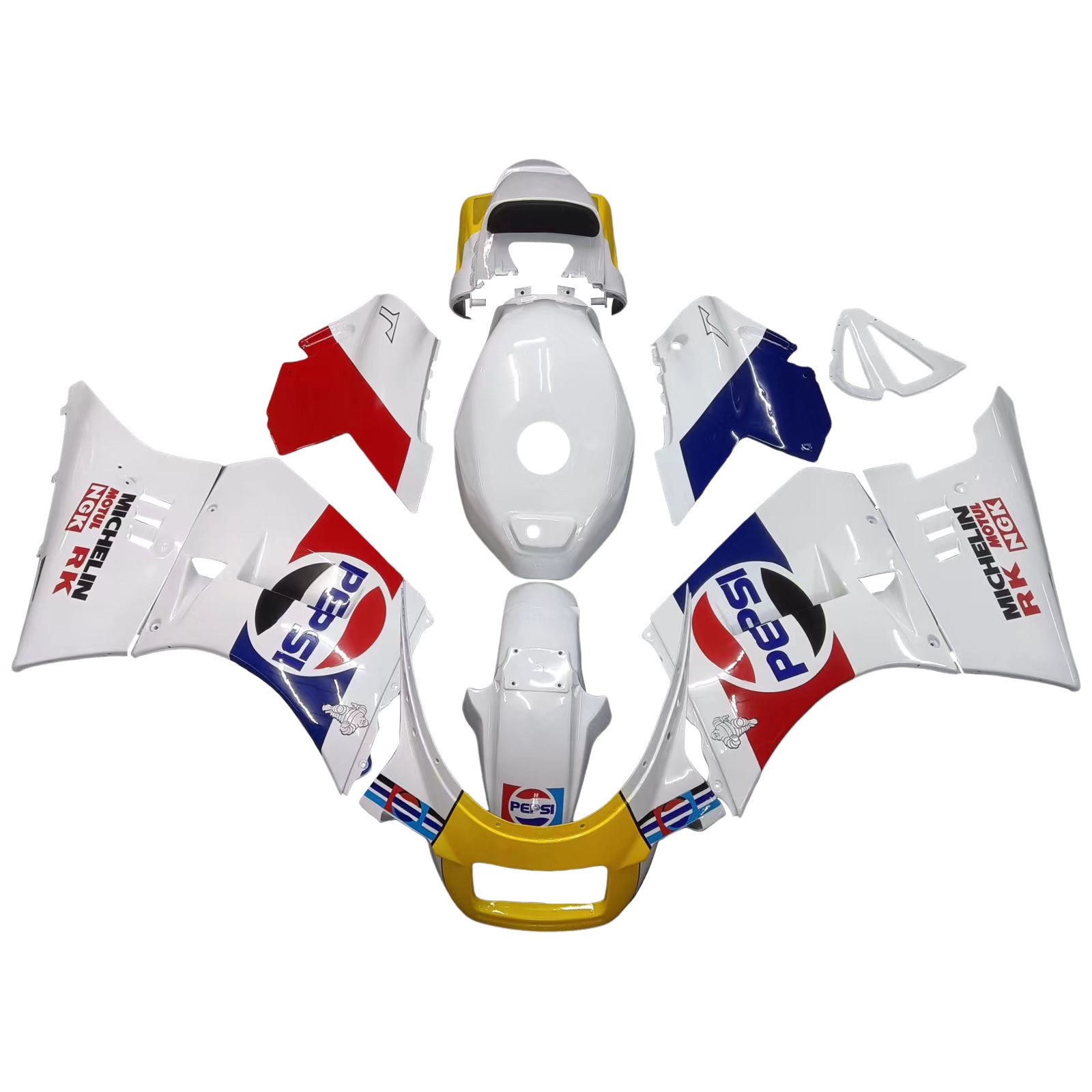 Amotopart 1984-1987 Suzuki RG500 RG400 Gamma Fairing Pepsi White Kit