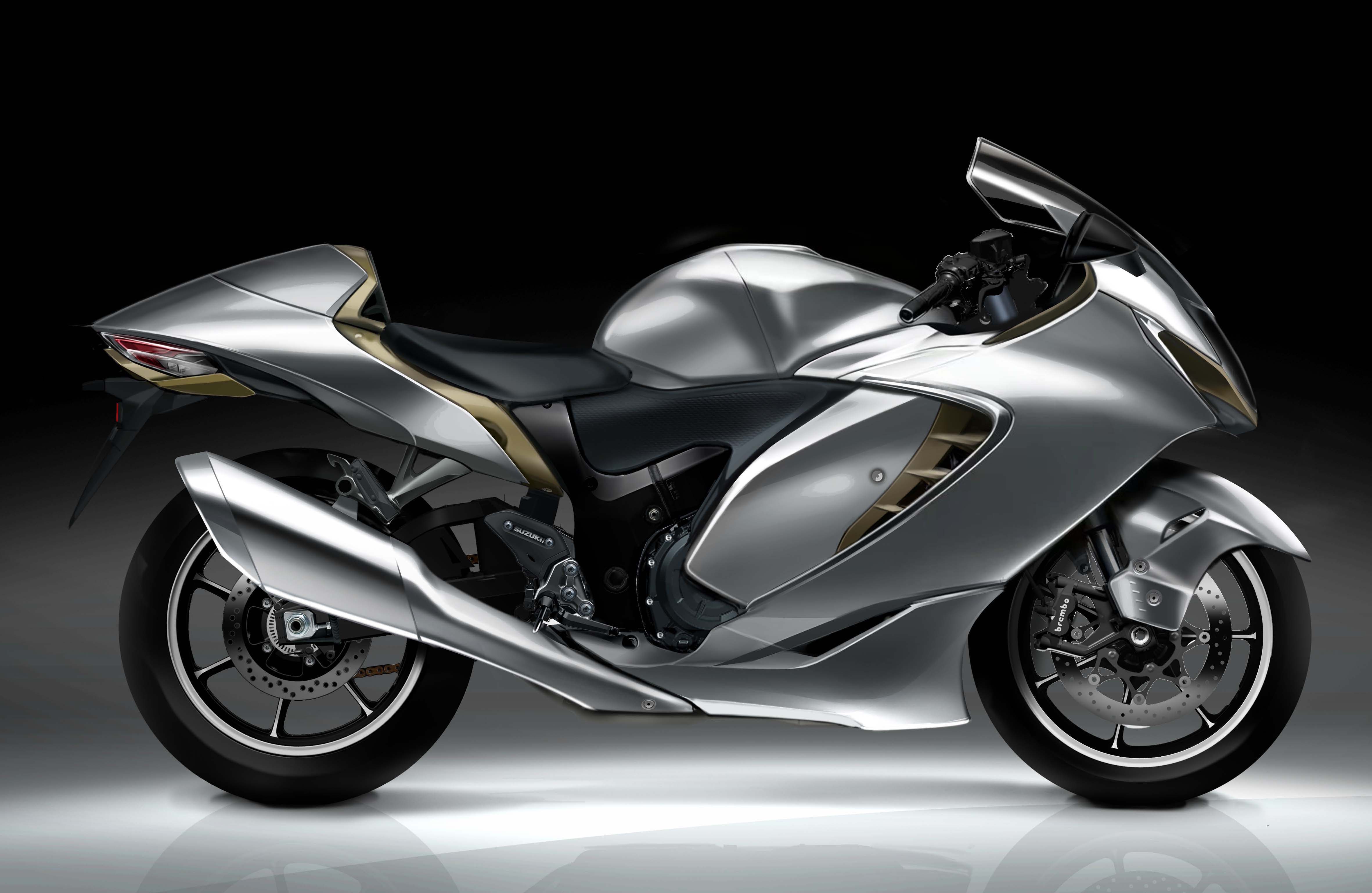 Amotopart 2021-2026 Suzuki Hayabusa GSX1300R Stříbrná sada kapotáže