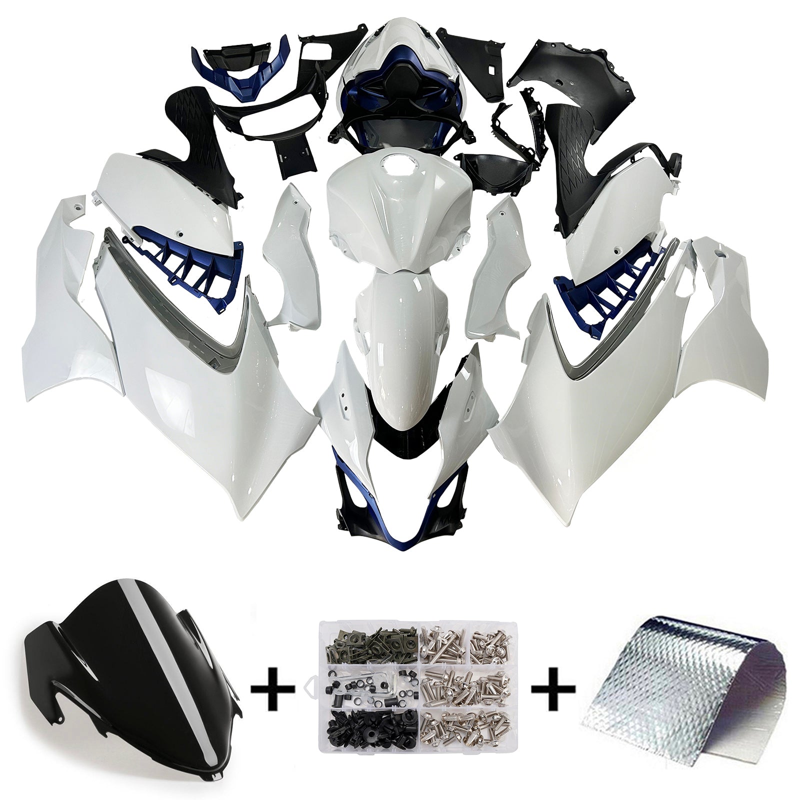 Amotopart 2021-2025 Suzuki Hayabusa GSX1300R White Fairing Kit