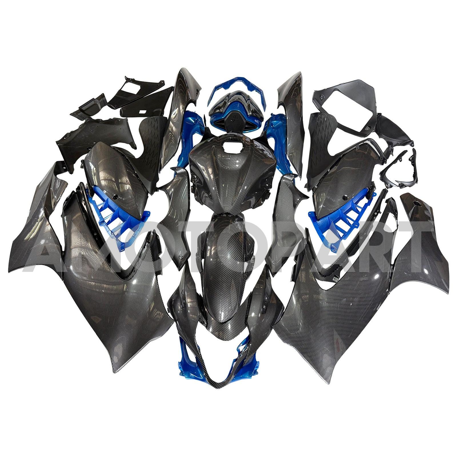 Amotopart 2021-2025 Suzuki Hayabusa GSX1300R Blau ＆ Kohlefaser-Musterverkleidungskit