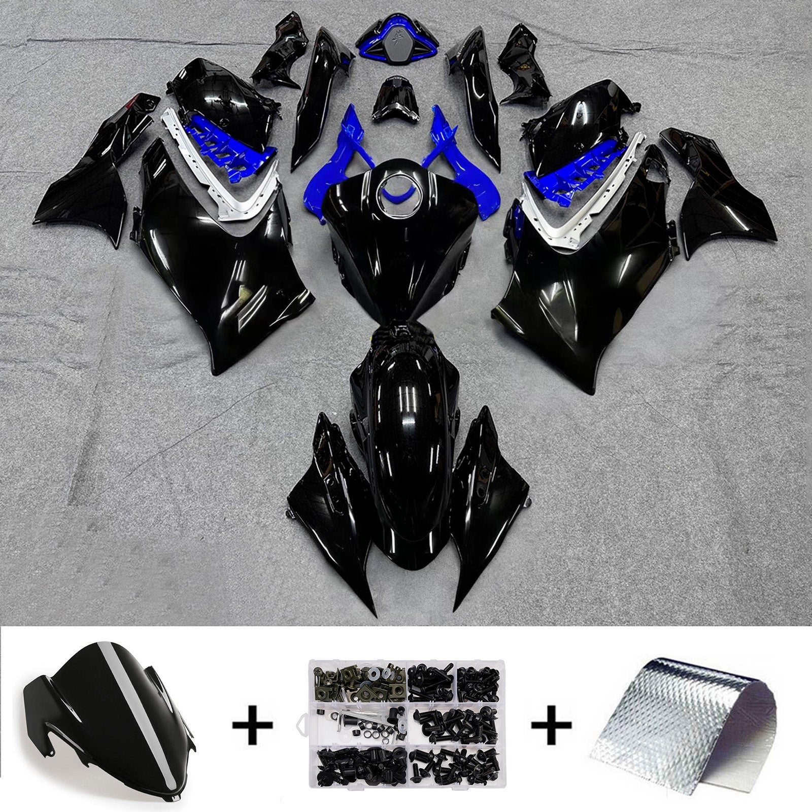 Amotopart 2021-2025 Suzuki GSX1300R Black White Blue Fairing Kit