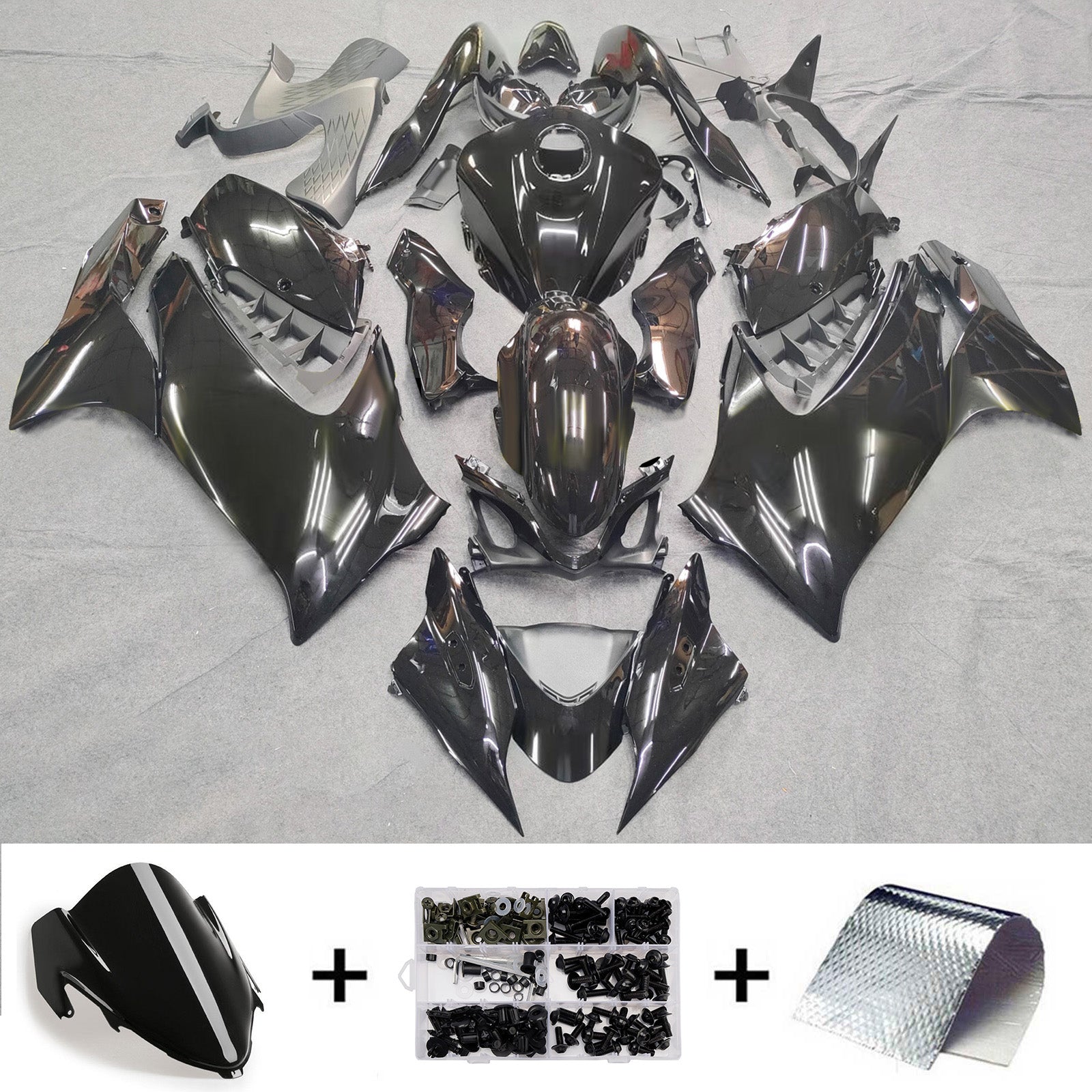Amotopart 2021-2025 Suzuki GSX1300R Black Fairing Kit