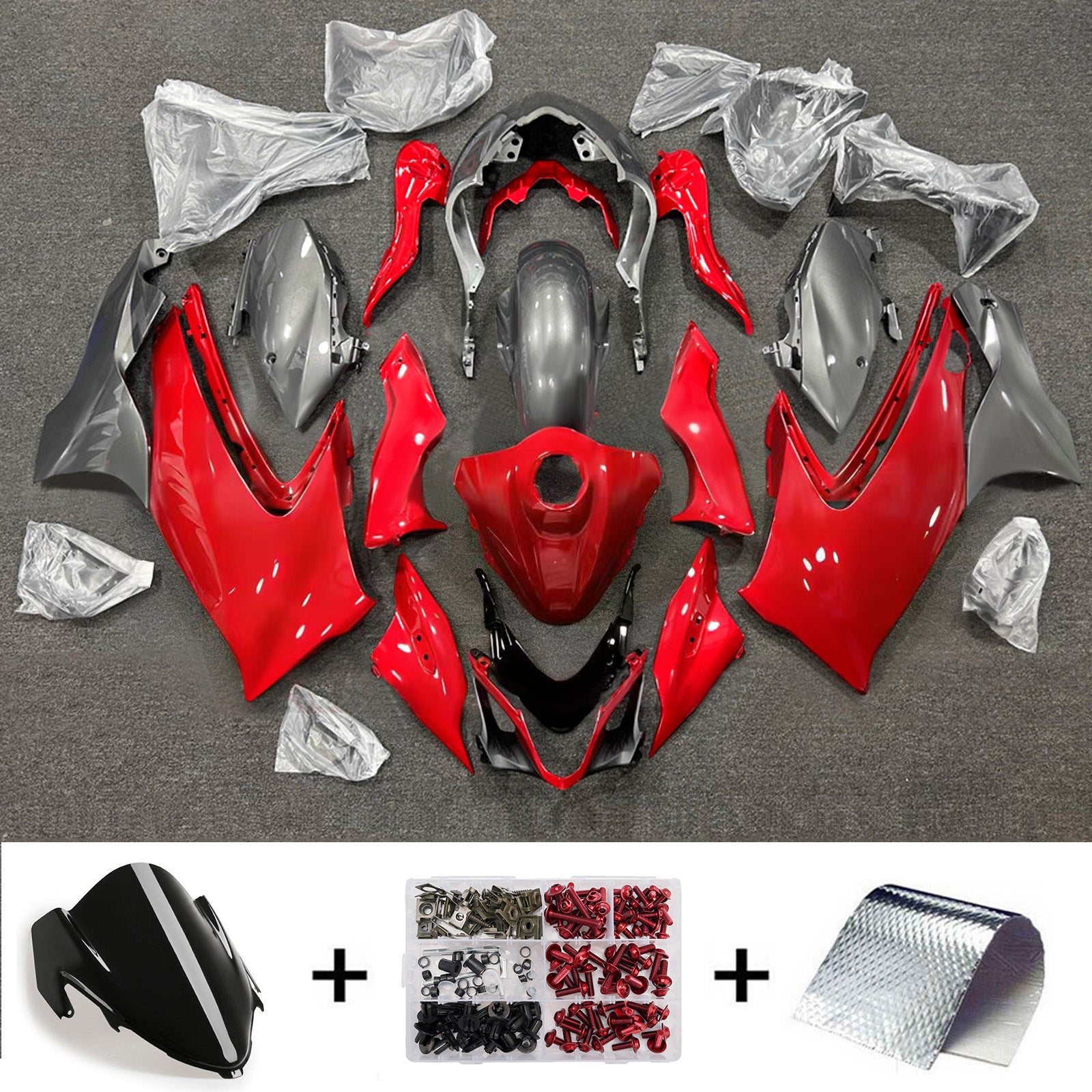 Amotopart 2021-2025 Suzuki GSX1300R Red Black Fairing Kit