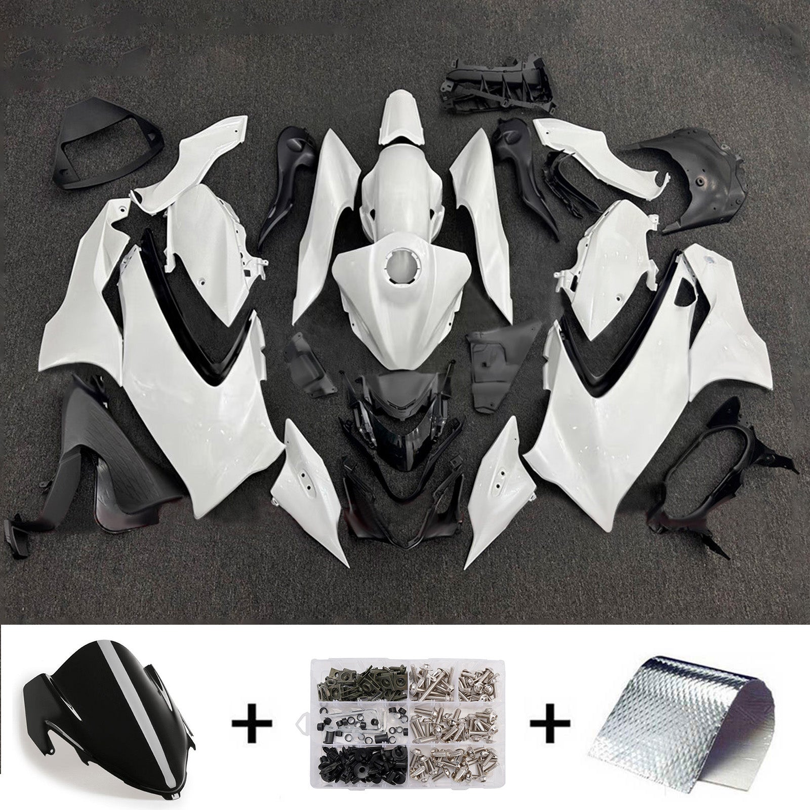 Amotopart 2021-2025 Suzuki GSX1300R White  Fairing Kit