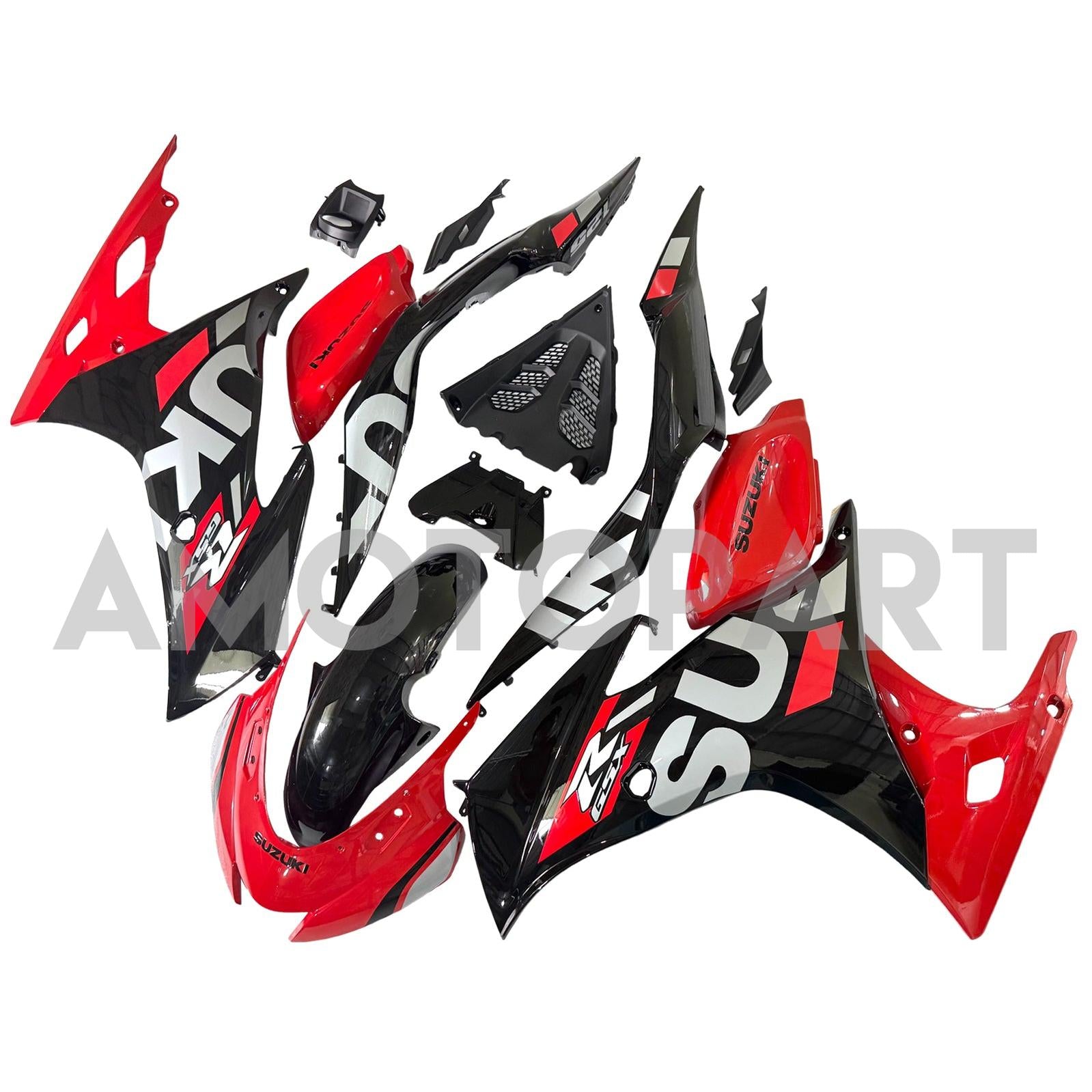 AMOTOPART 2017-2024 Suzuki GSX-R125 Kit de carénage noir rouge glossy (adapté uniquement à la version américaine)