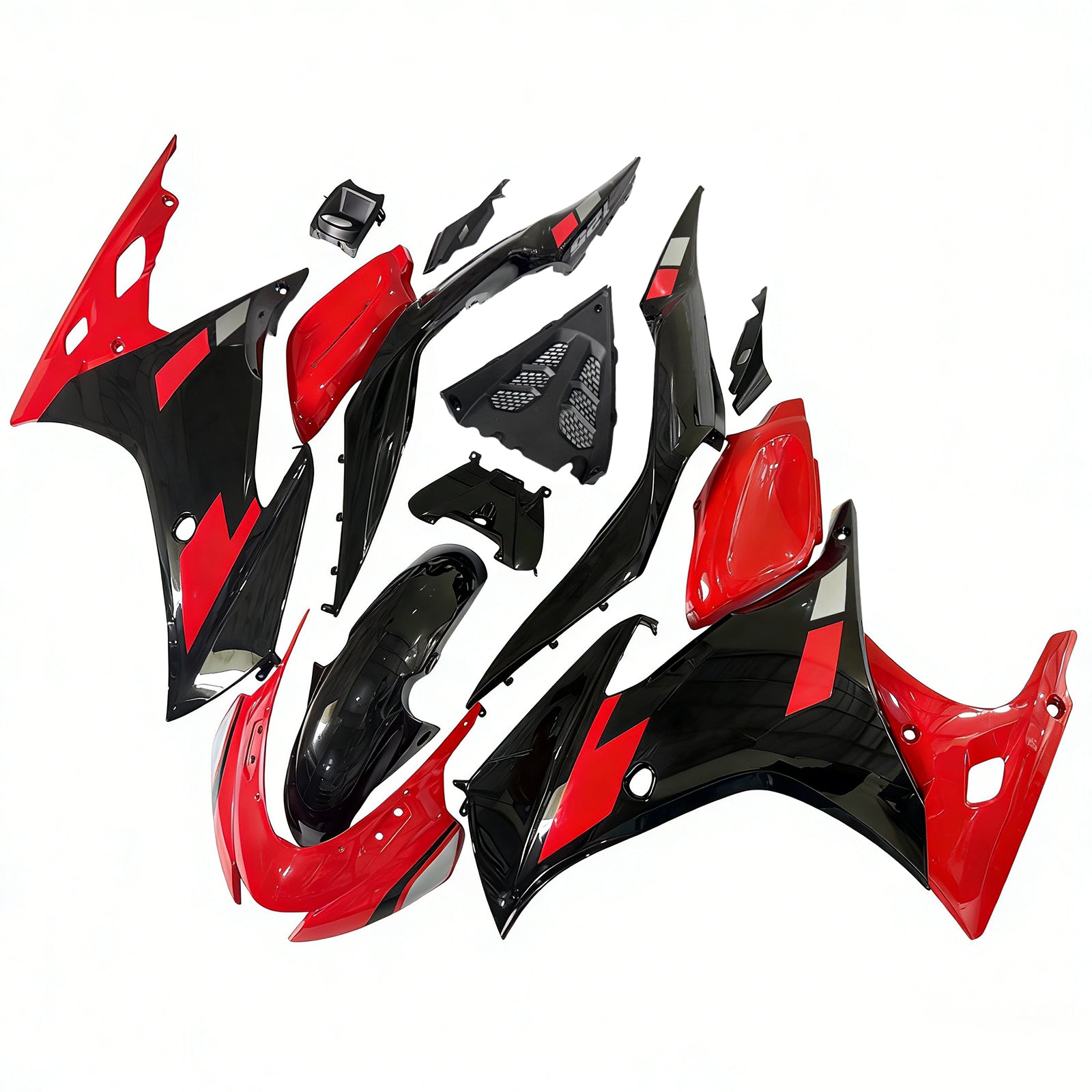 Amotopart 2017–2024 Suzuki GSX-R125 glänzend rot-schwarzes Verkleidungsset (nur für die US-Version geeignet)