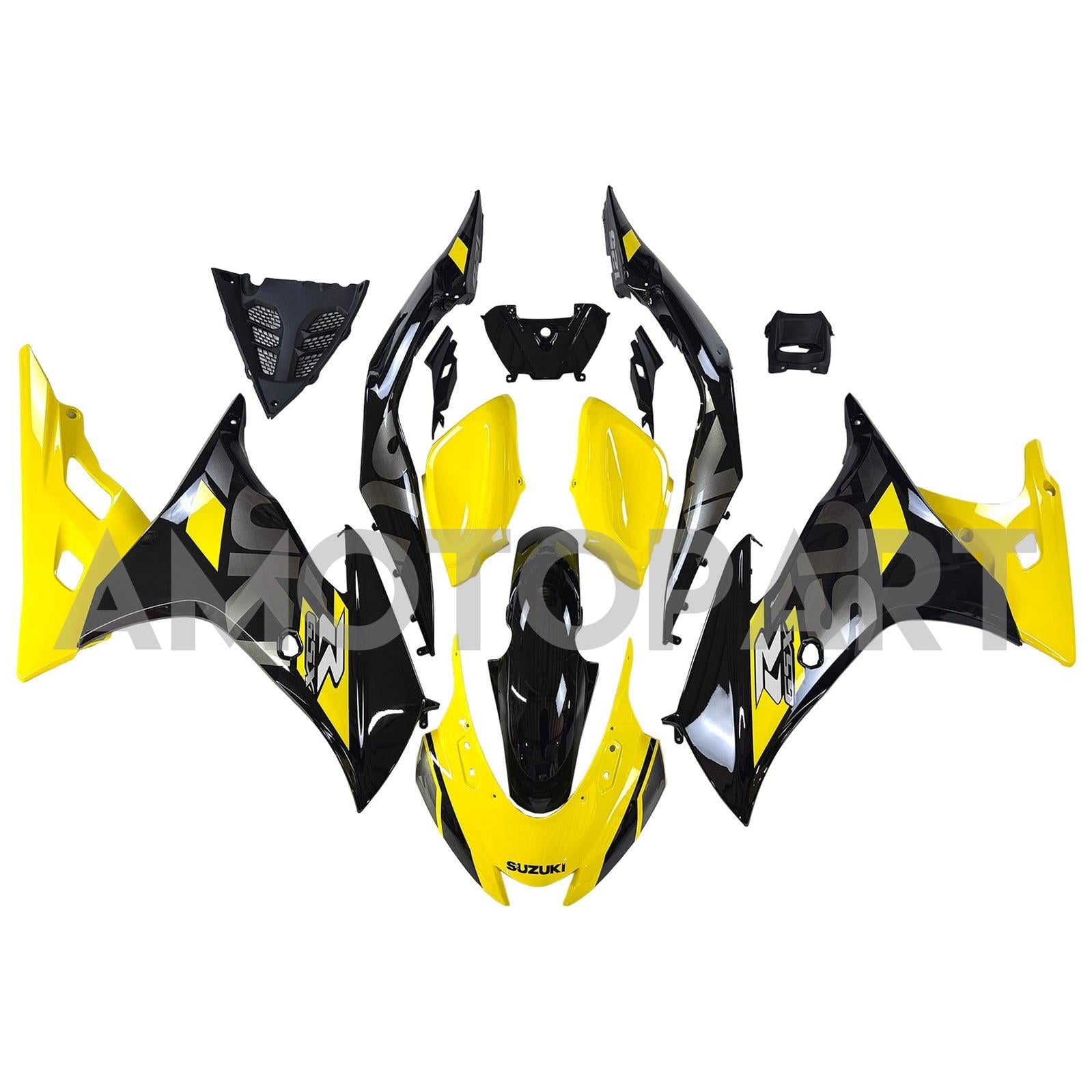 Amotopart 17–24 Suzuki GSX-R125 Schwarz Gelb Verkleidungsset (nur für die US-Version geeignet)